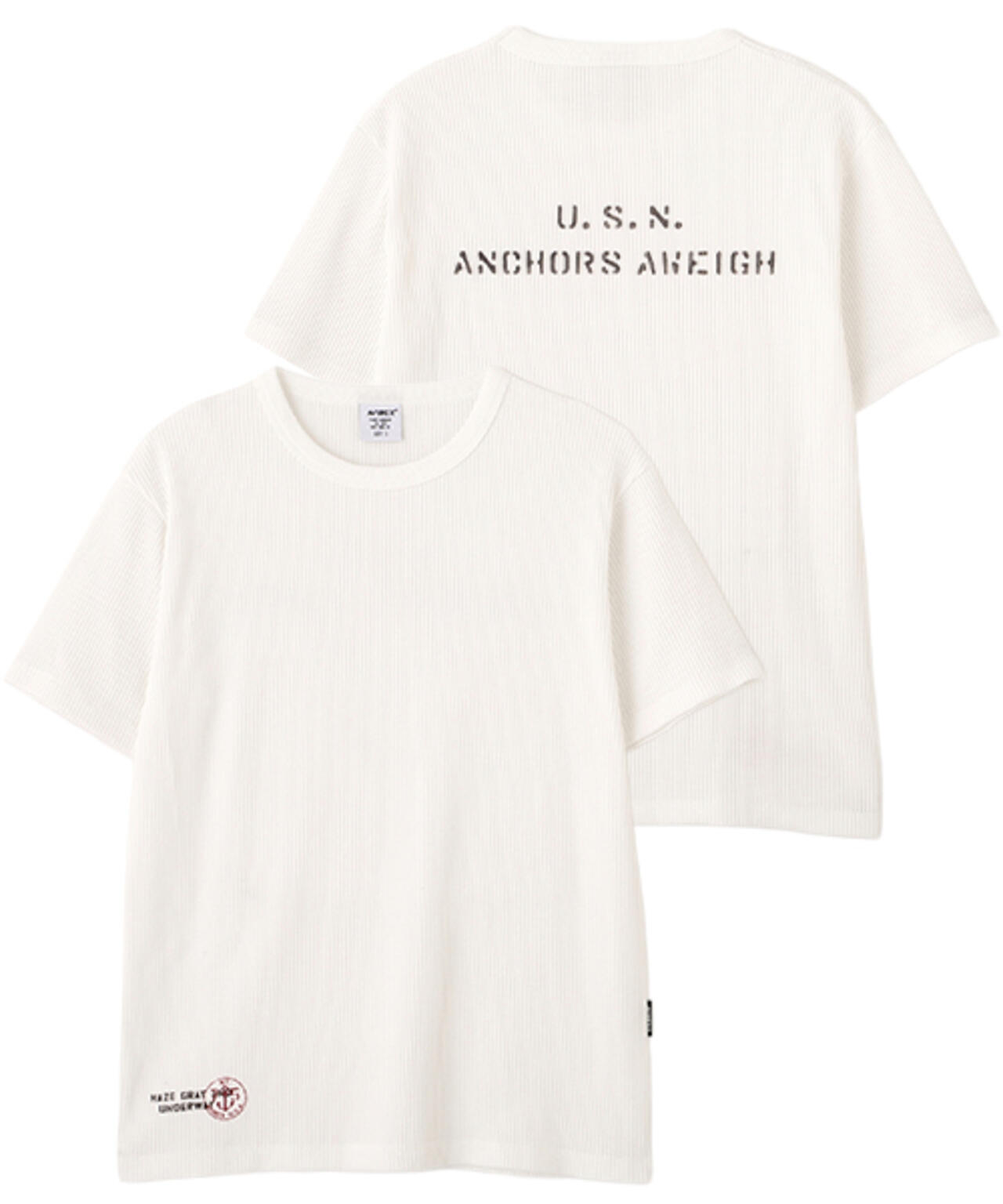 MINI WAFFLE C-NECK T-SHIRT U.S.N.