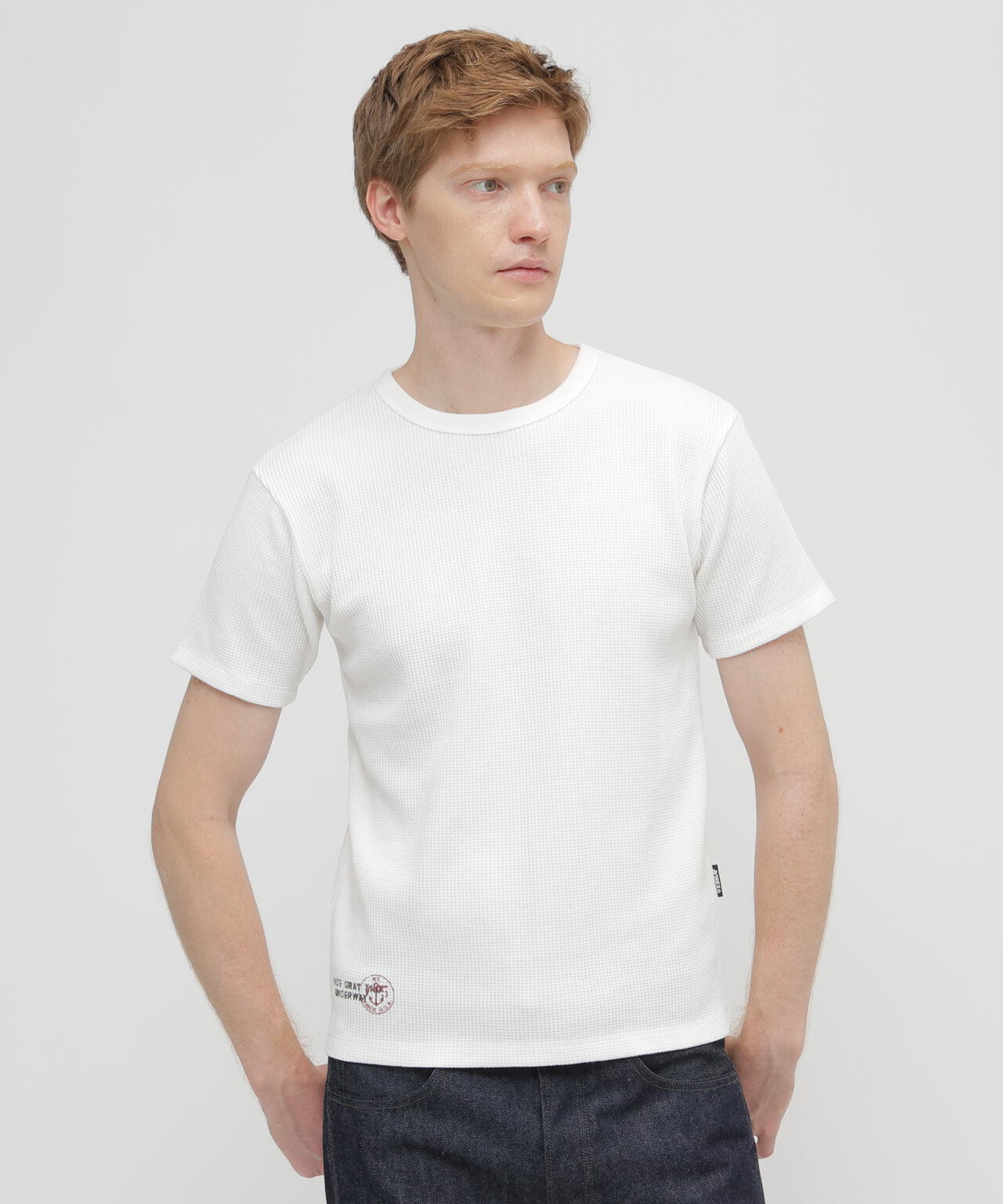 MINI WAFFLE C-NECK T-SHIRT U.S.N.