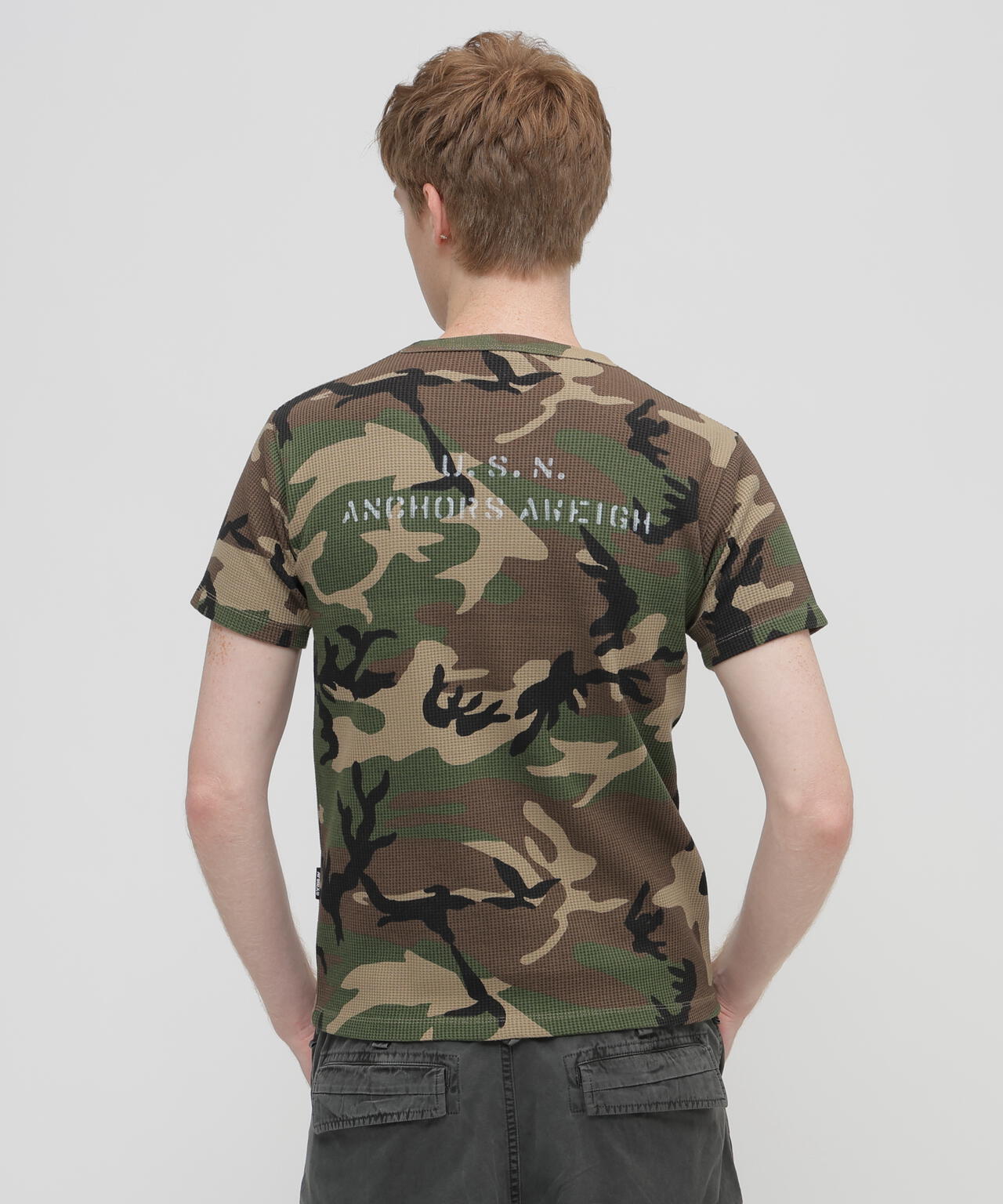 MINI WAFFLE C-NECK T-SHIRT U.S.N.