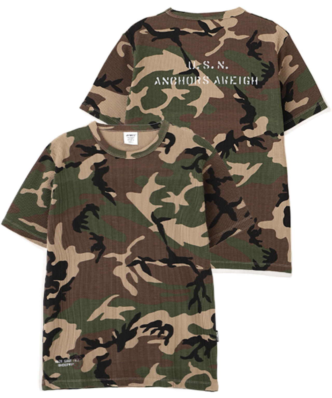 MINI WAFFLE C-NECK T-SHIRT U.S.N.