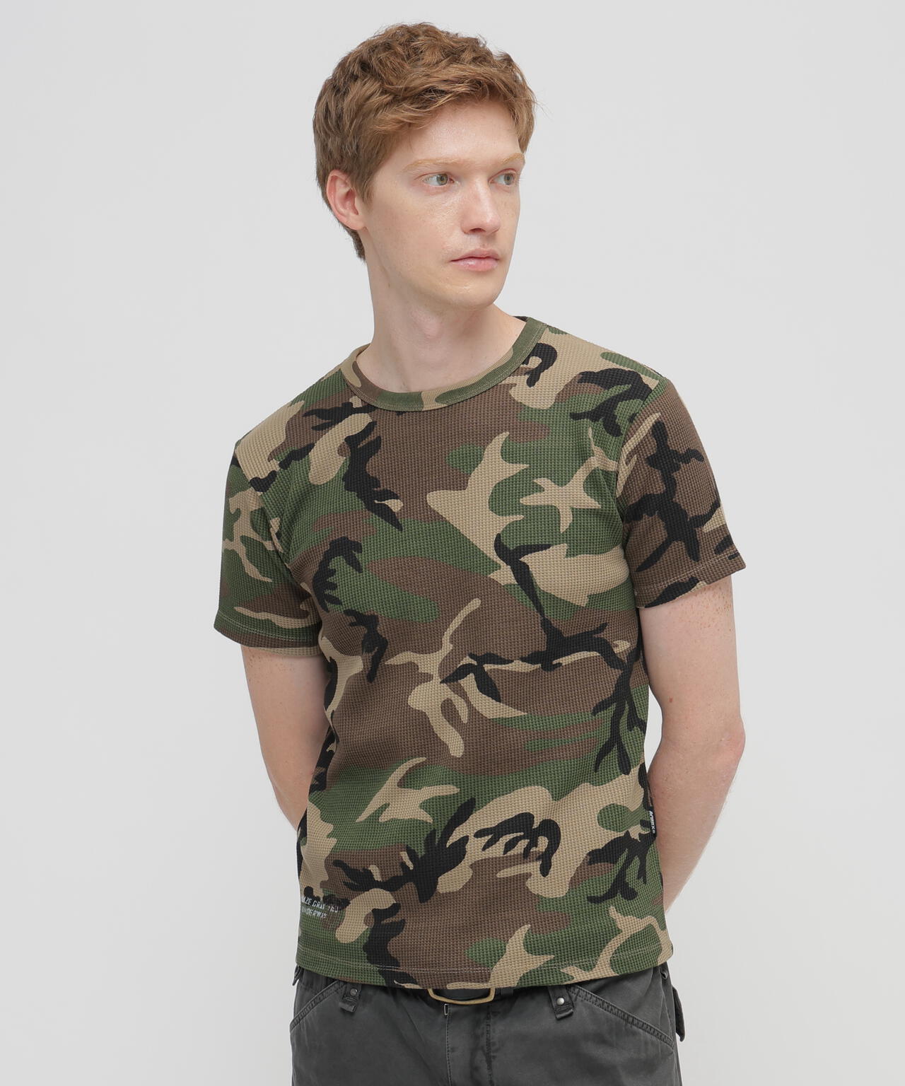 MINI WAFFLE C-NECK T-SHIRT U.S.N.