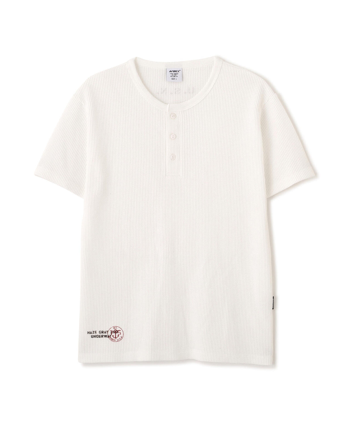 MINI WAFFLE HENLEY NECK T-SHIRT U.S.N.