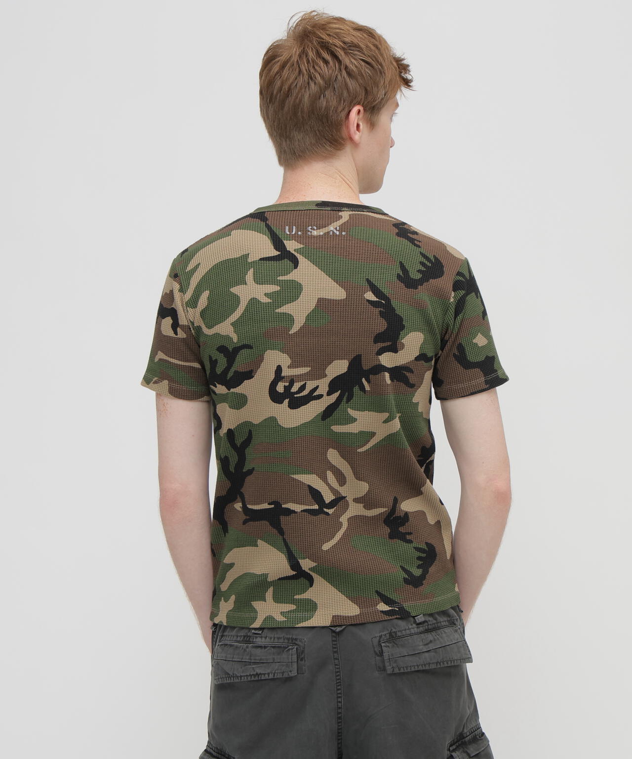 MINI WAFFLE HENLEY NECK T-SHIRT U.S.N.