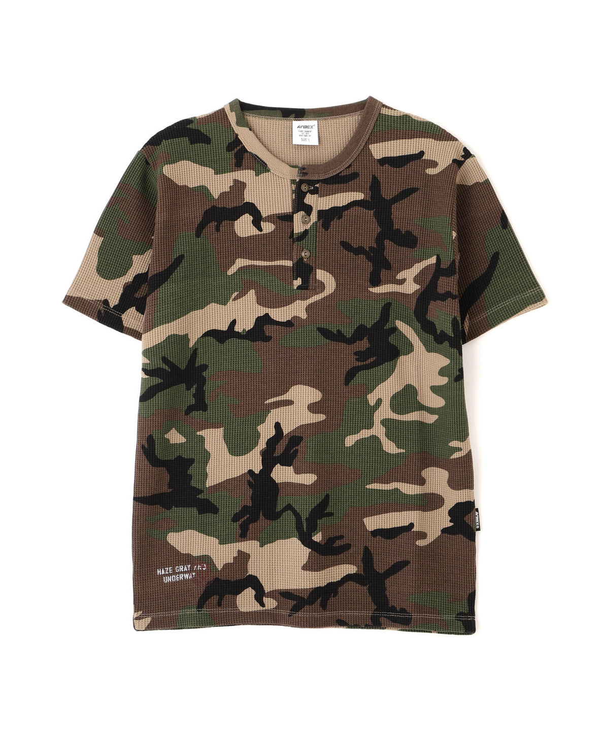 MINI WAFFLE HENLEY NECK T-SHIRT U.S.N.