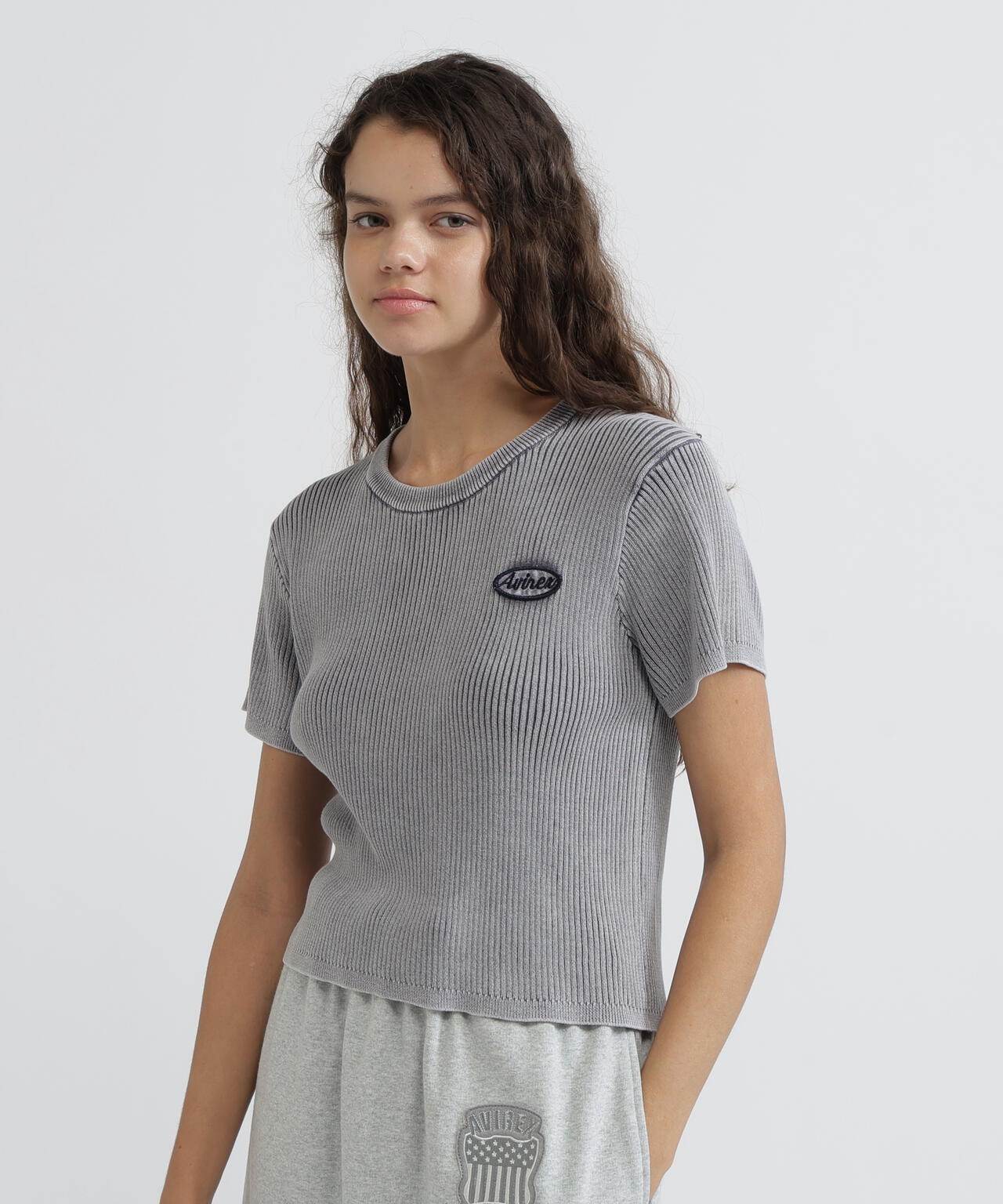 L-S/S VINTAGE WASH WAPPEN KNIT