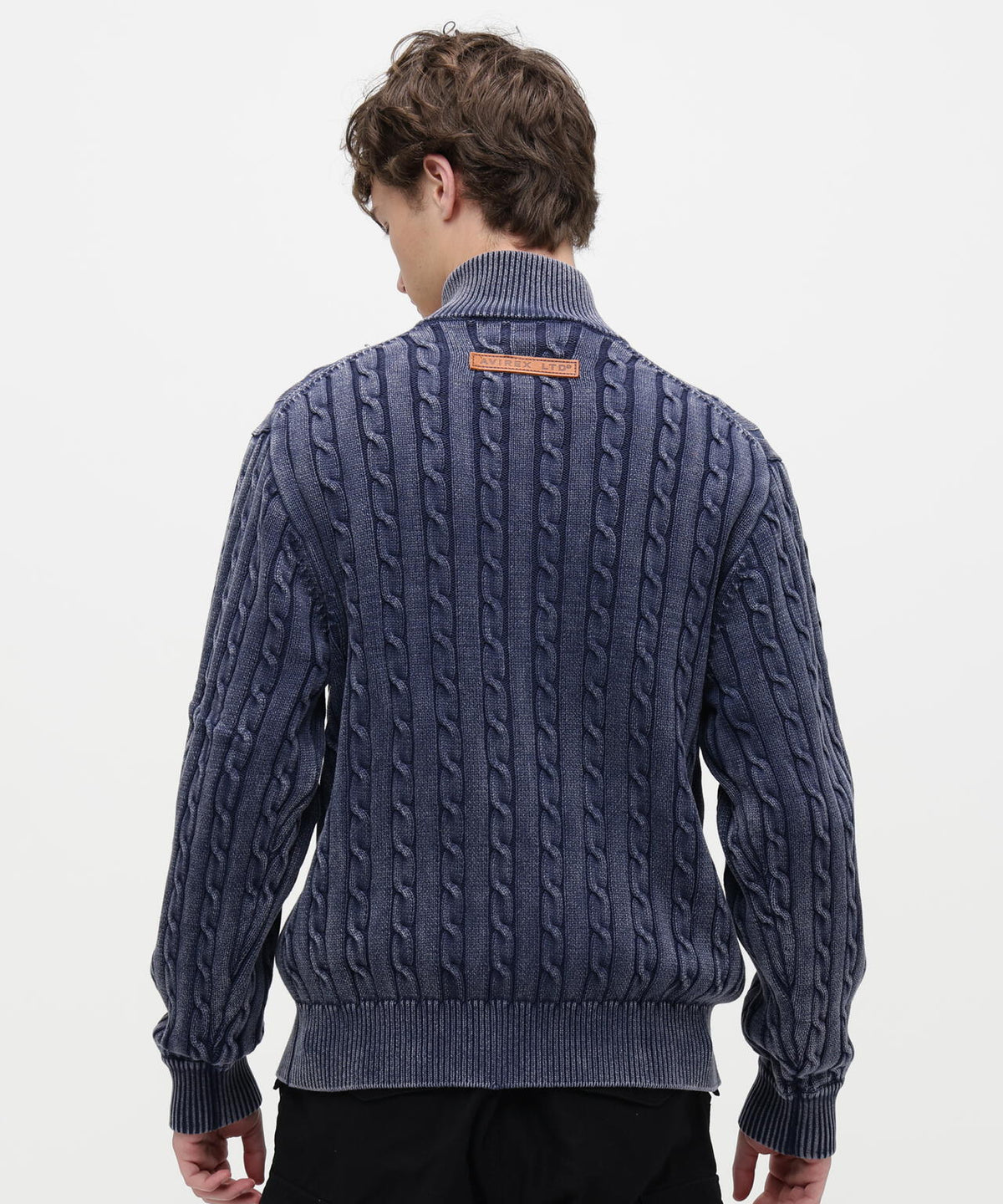 《直営店限定》COTTON ZIP CABLE KNIT