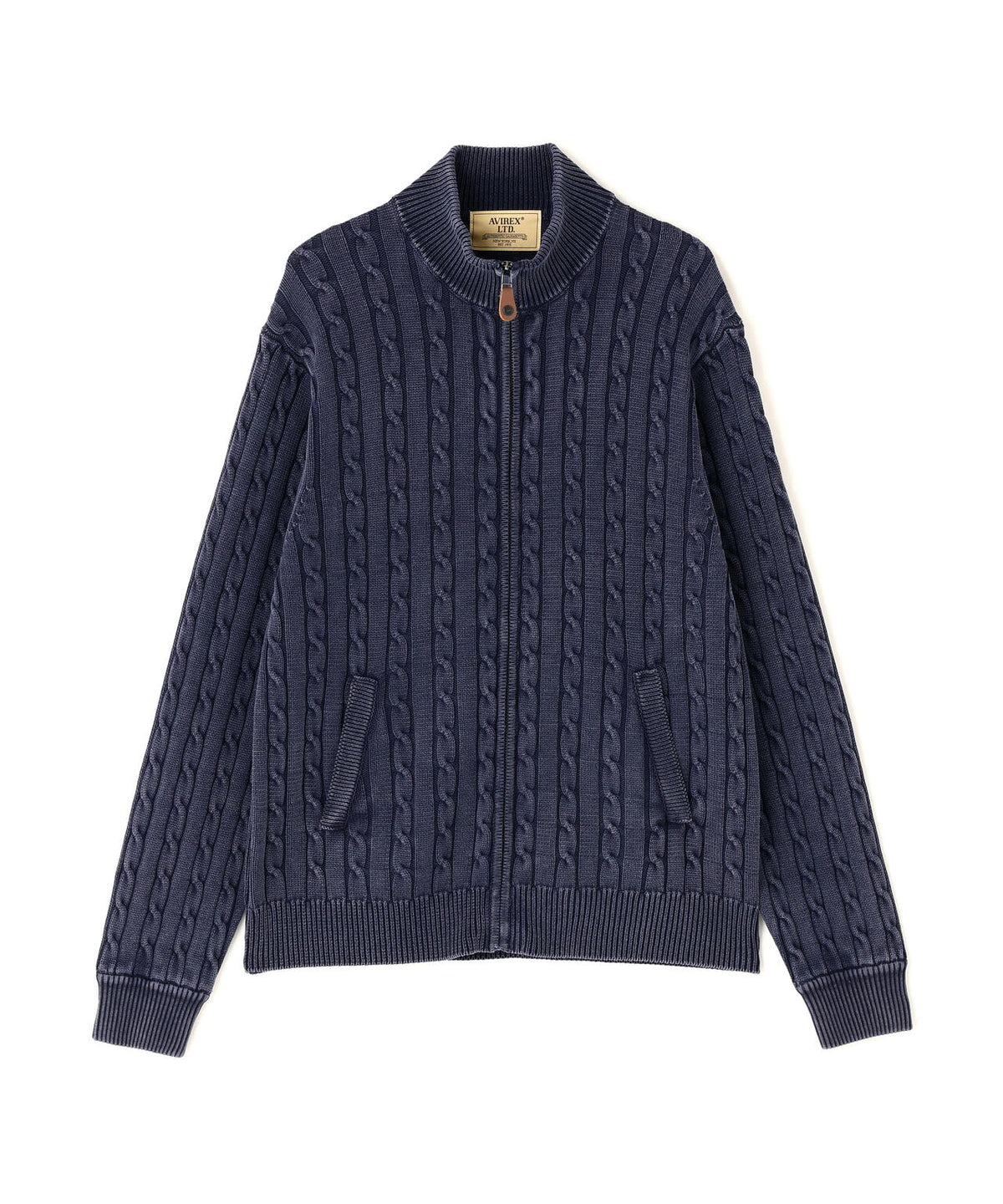 《直営店限定》COTTON ZIP CABLE KNIT