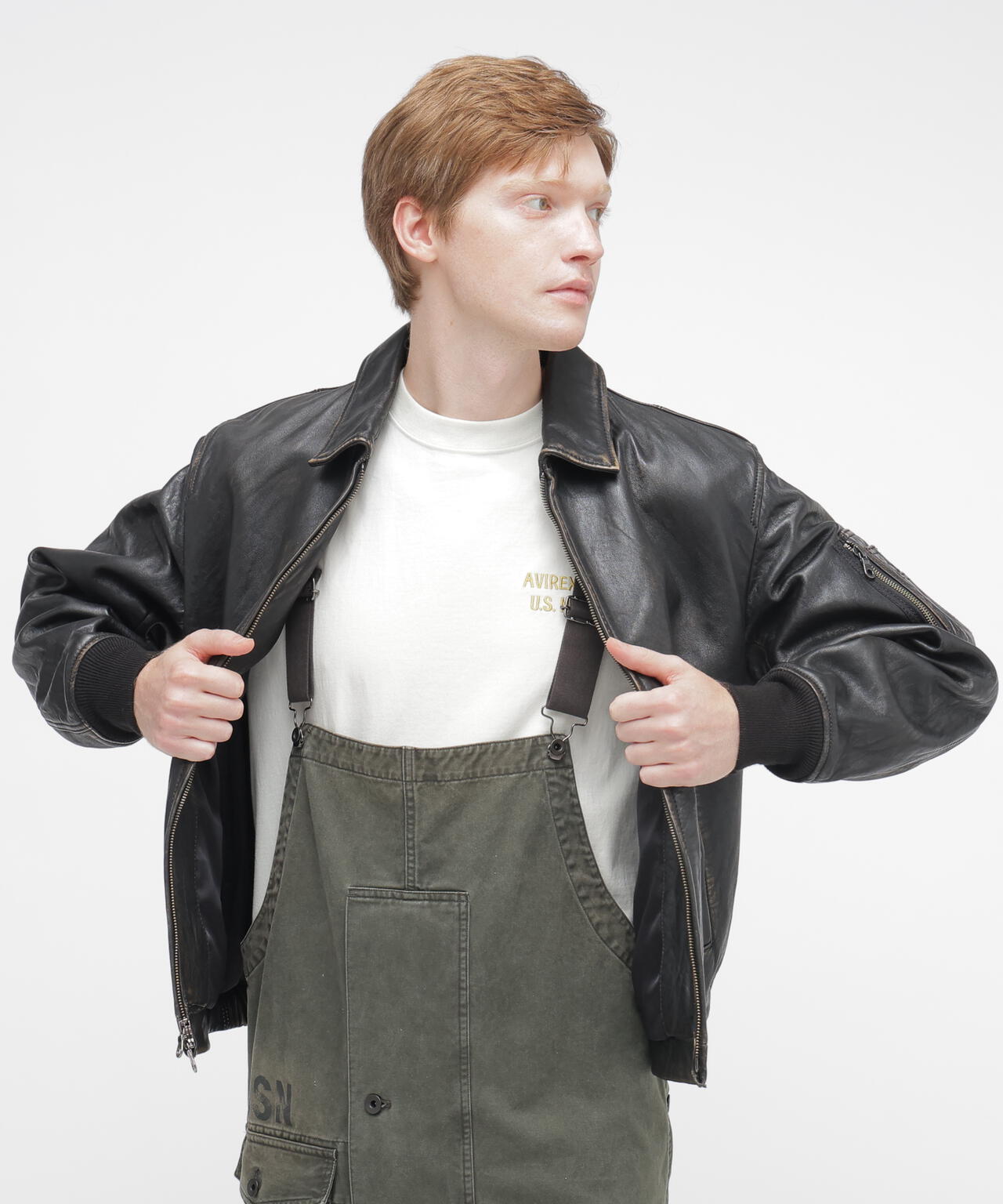《NAVAL COLLECTION》LEATHER JACKET”FLY FOR NAVY”