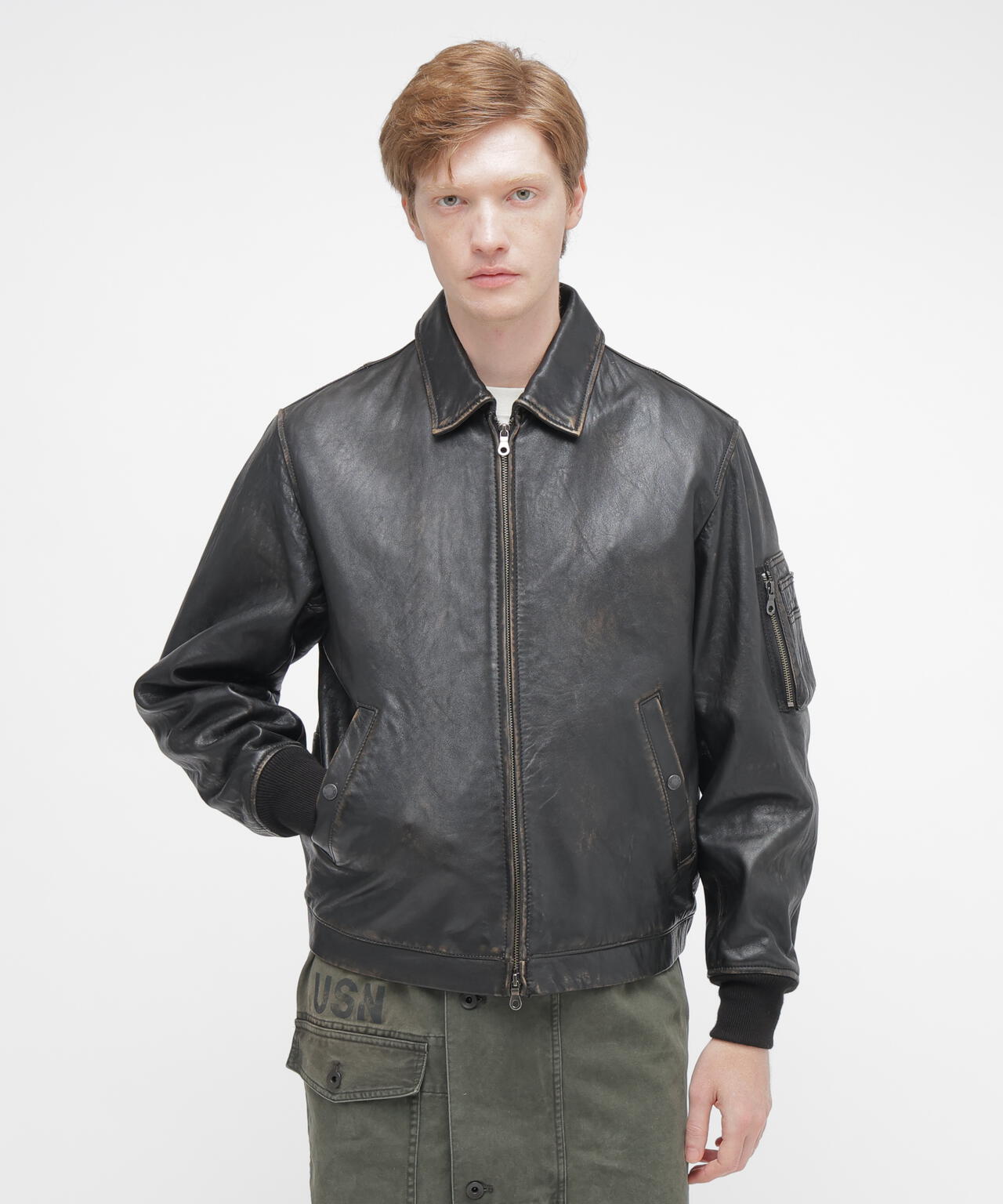 《NAVAL COLLECTION》LEATHER JACKET”FLY FOR NAVY”