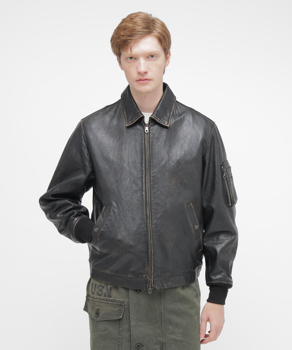 《NAVAL COLLECTION》LEATHER JACKET”FLY FOR NAVY”