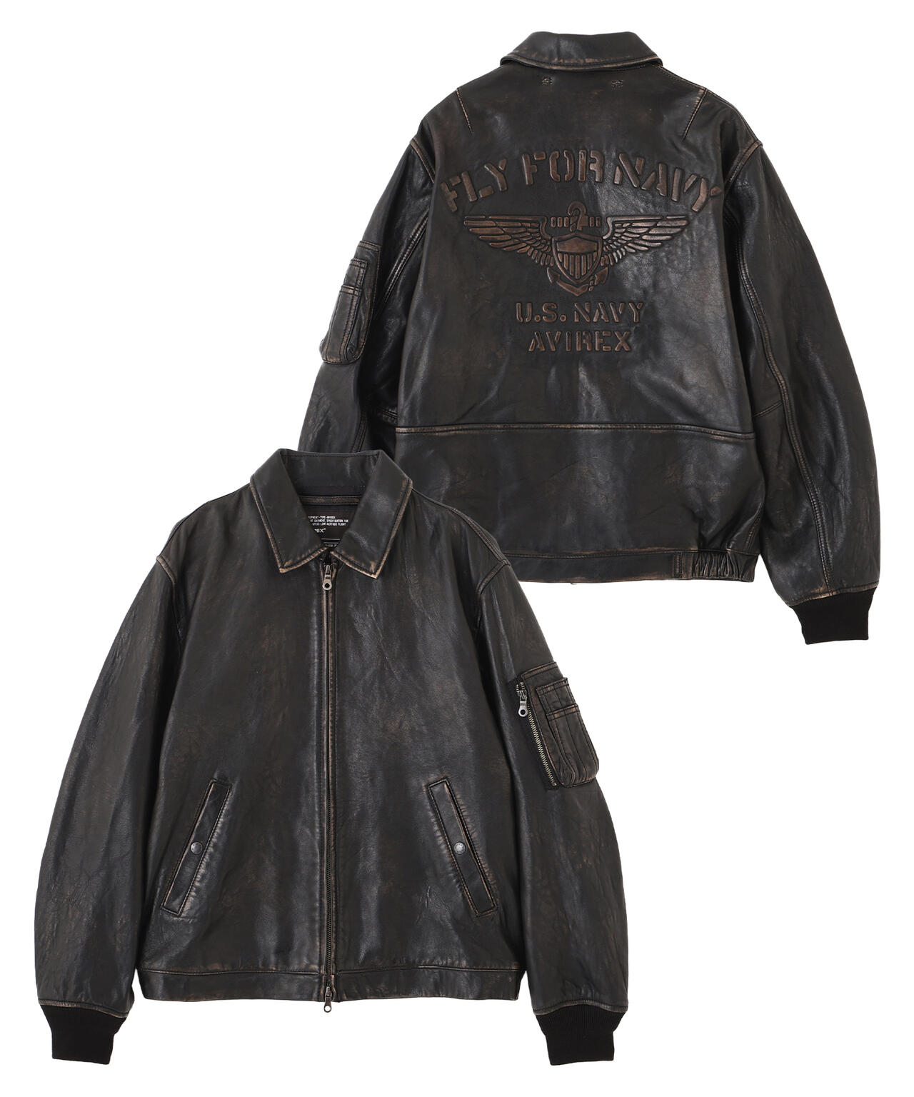 《NAVAL COLLECTION》LEATHER JACKET”FLY FOR NAVY”