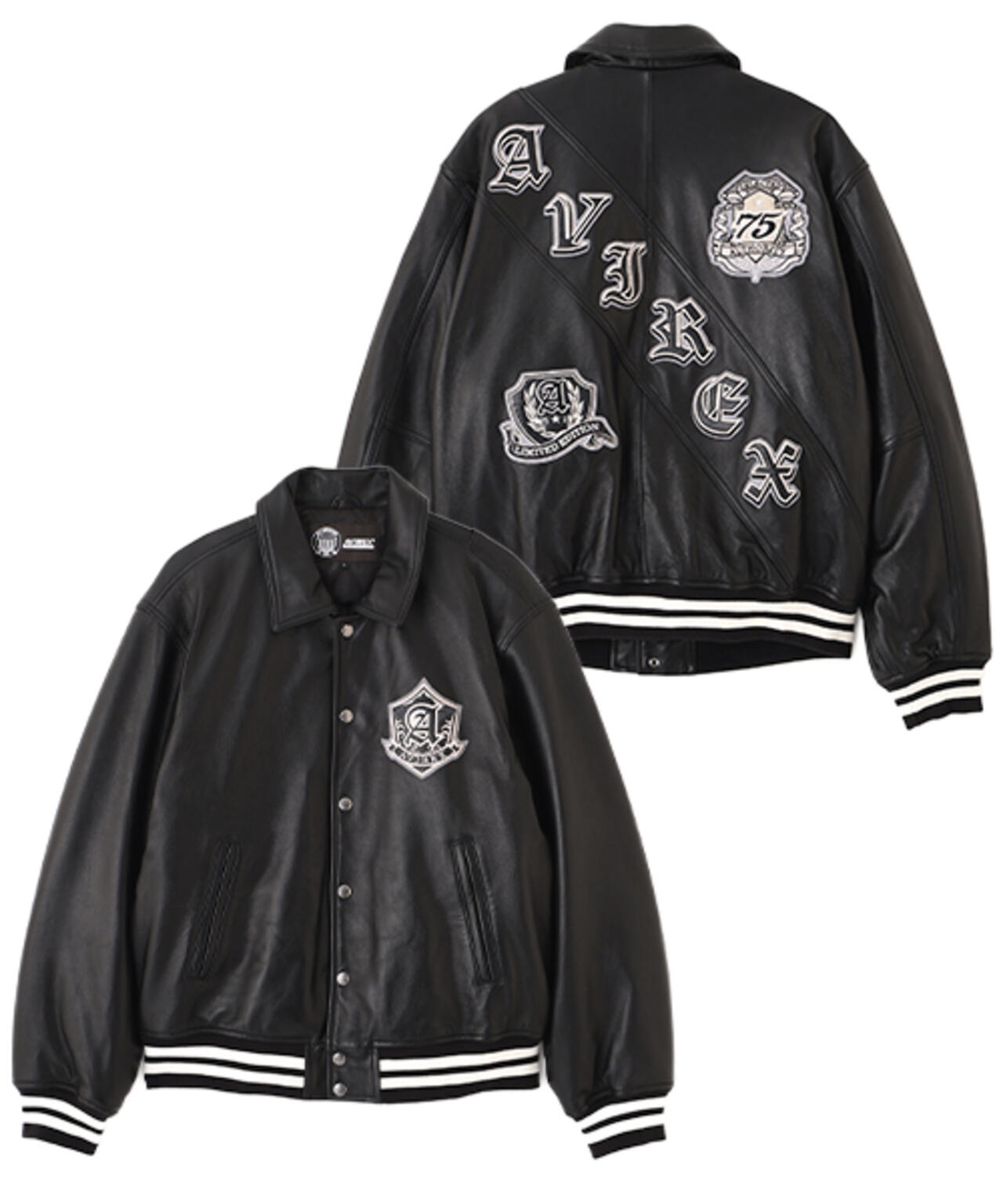 VARSITY LEATHER JACKET ”SELECTED AUTHORITY” | AVIREX
