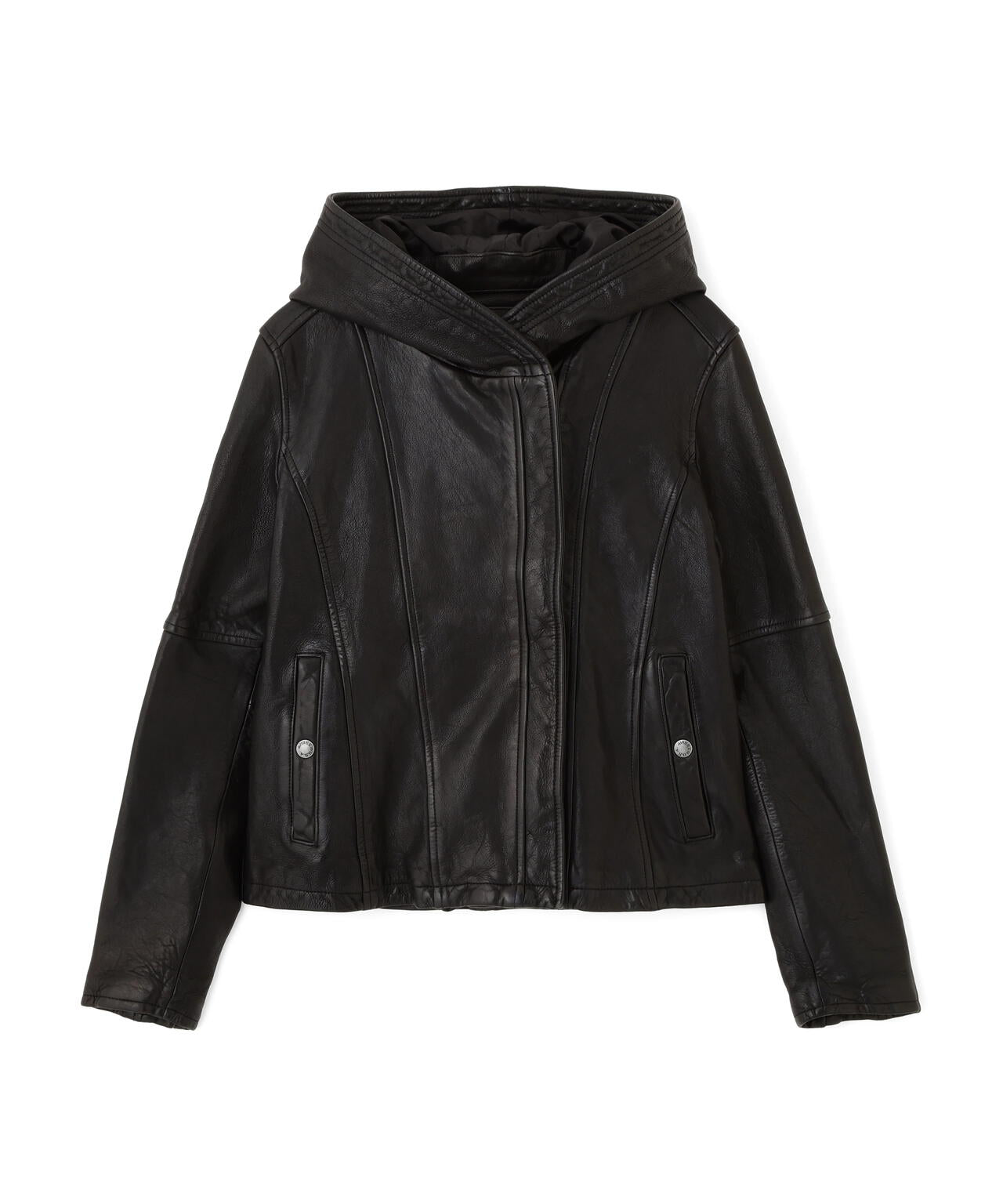 《WOMAN》SHEEP HOOD LEATHER JACKET