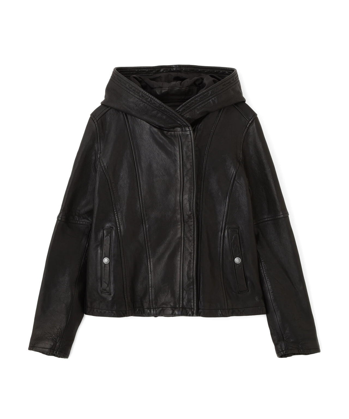 《WOMAN》SHEEP HOOD LEATHER JACKET