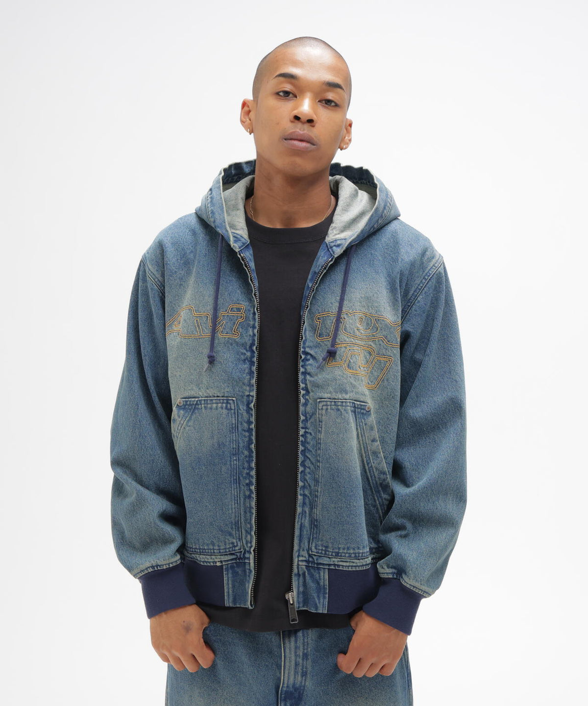 GOALERS STITCH DENIM ZIP HOODIE