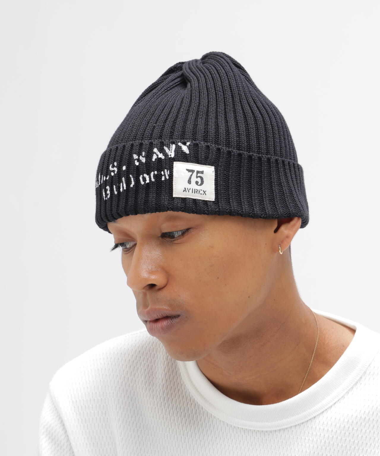 《NAVAL COLLECTION》SURPLUS STENCILPRINT COTTON KNITWATCH