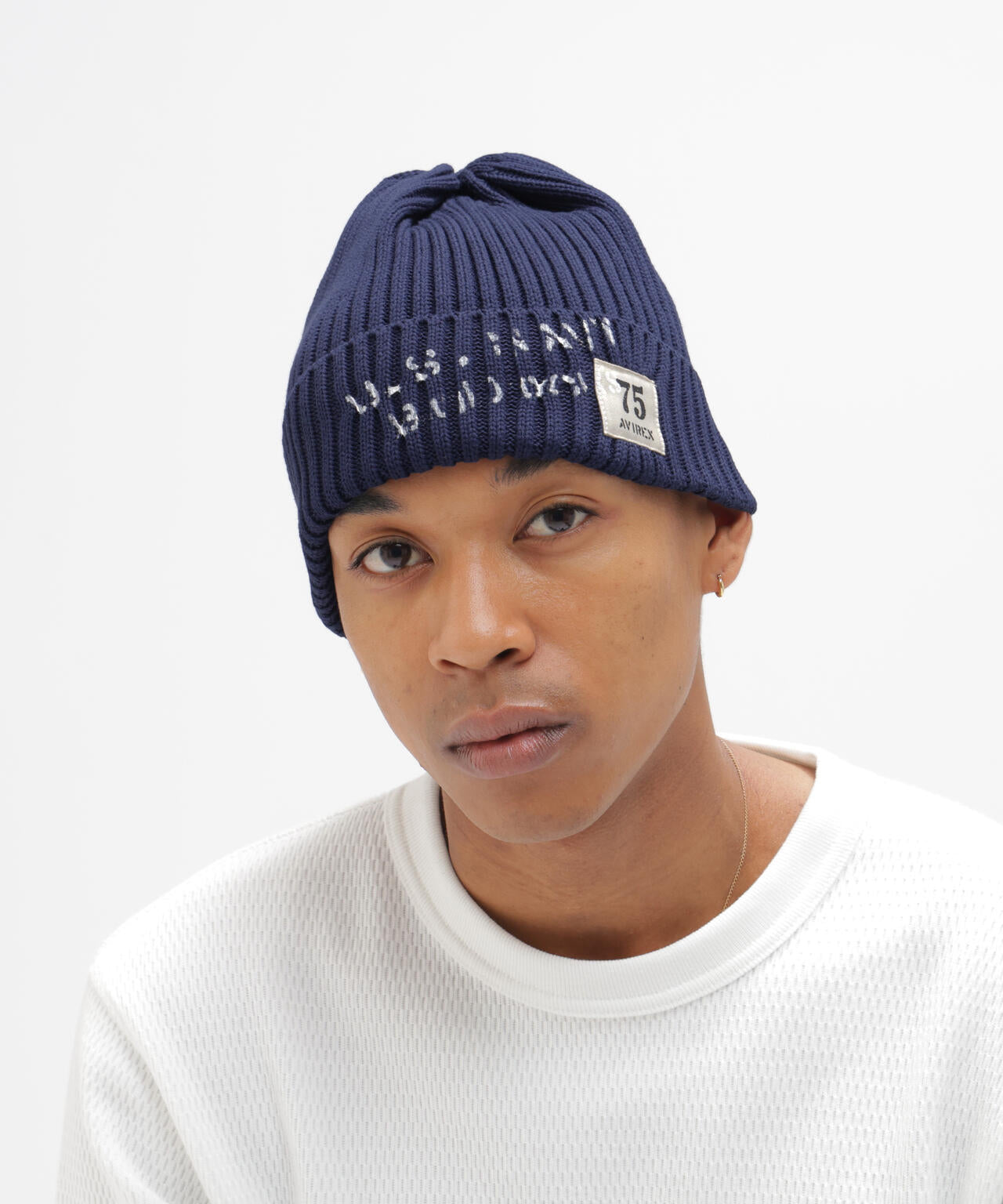 《NAVAL COLLECTION》SURPLUS STENCILPRINT COTTON KNITWATCH