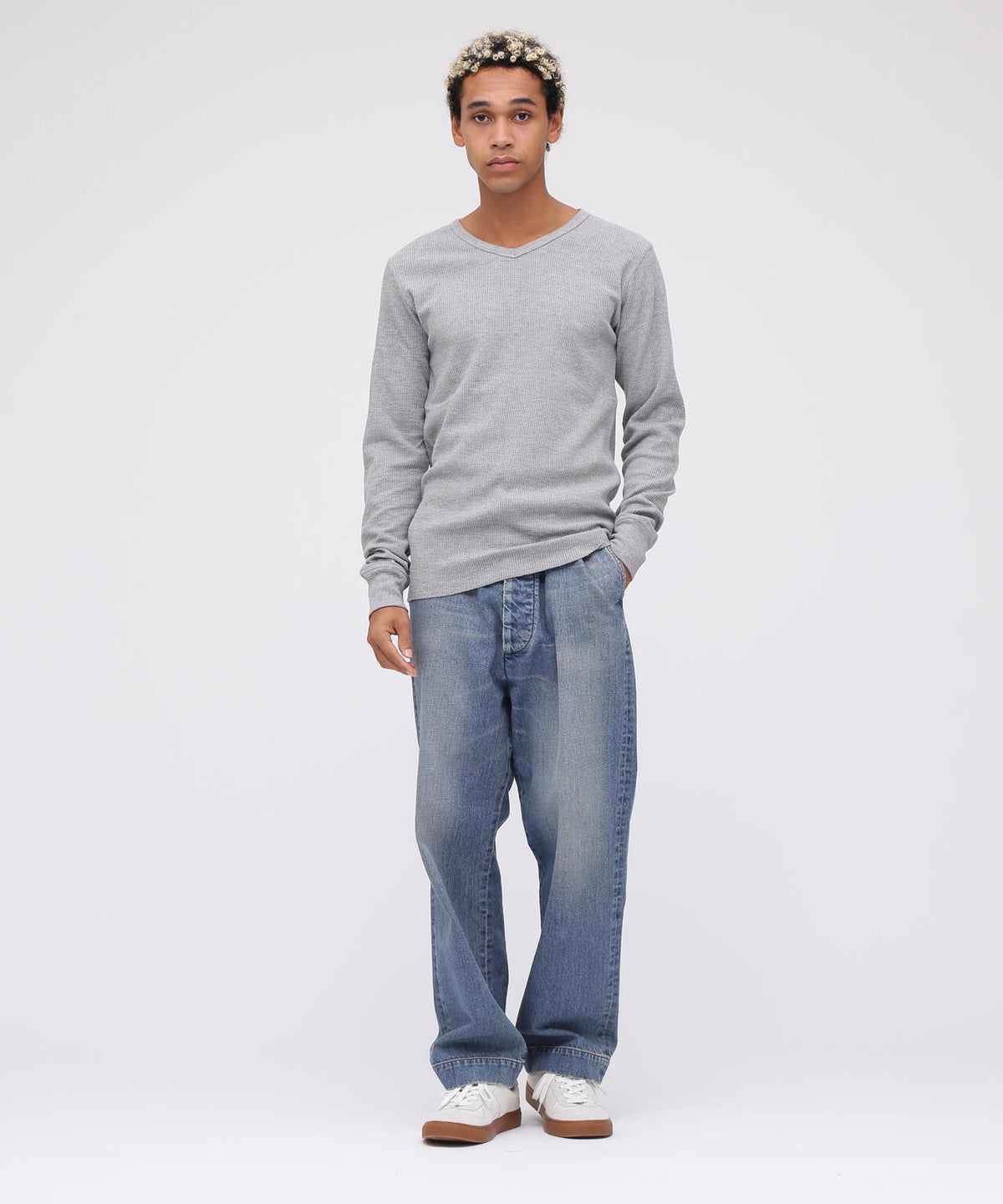 《DAILY/デイリー》L/S THERMAL V-NECK T-SHIRT