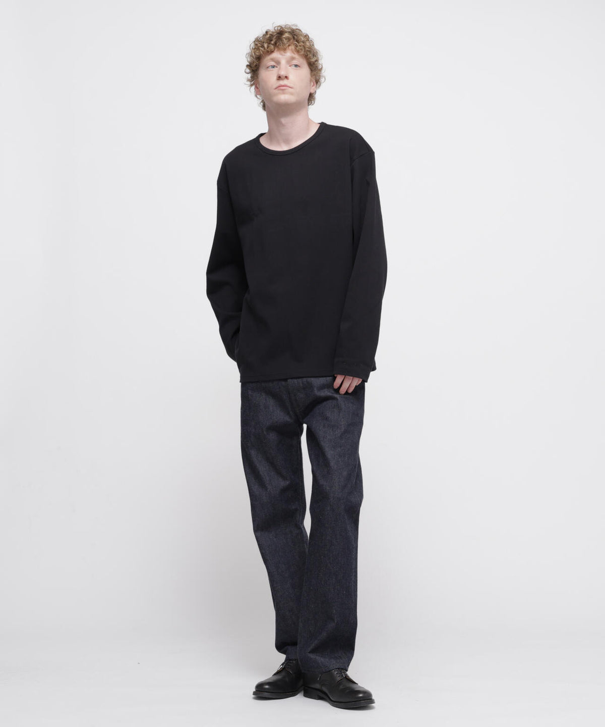 《DAILY/デイリー》BIG SIZE RIB L/S CREW NECK T-SHIRT