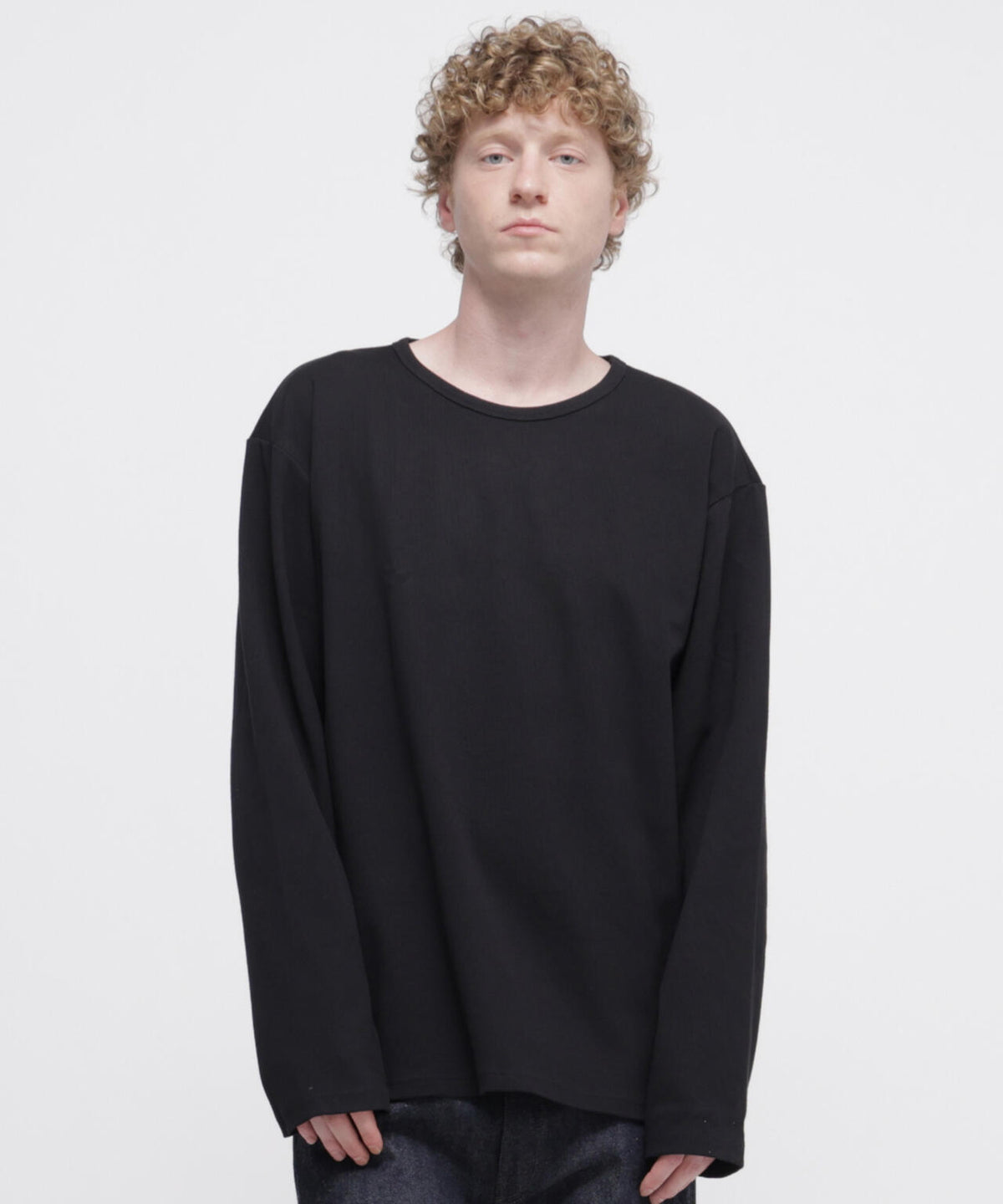 《DAILY/デイリー》BIG SIZE RIB L/S CREW NECK T-SHIRT