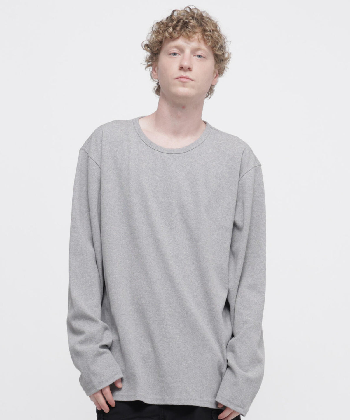 《DAILY/デイリー》BIG SIZE RIB L/S CREW NECK T-SHIRT