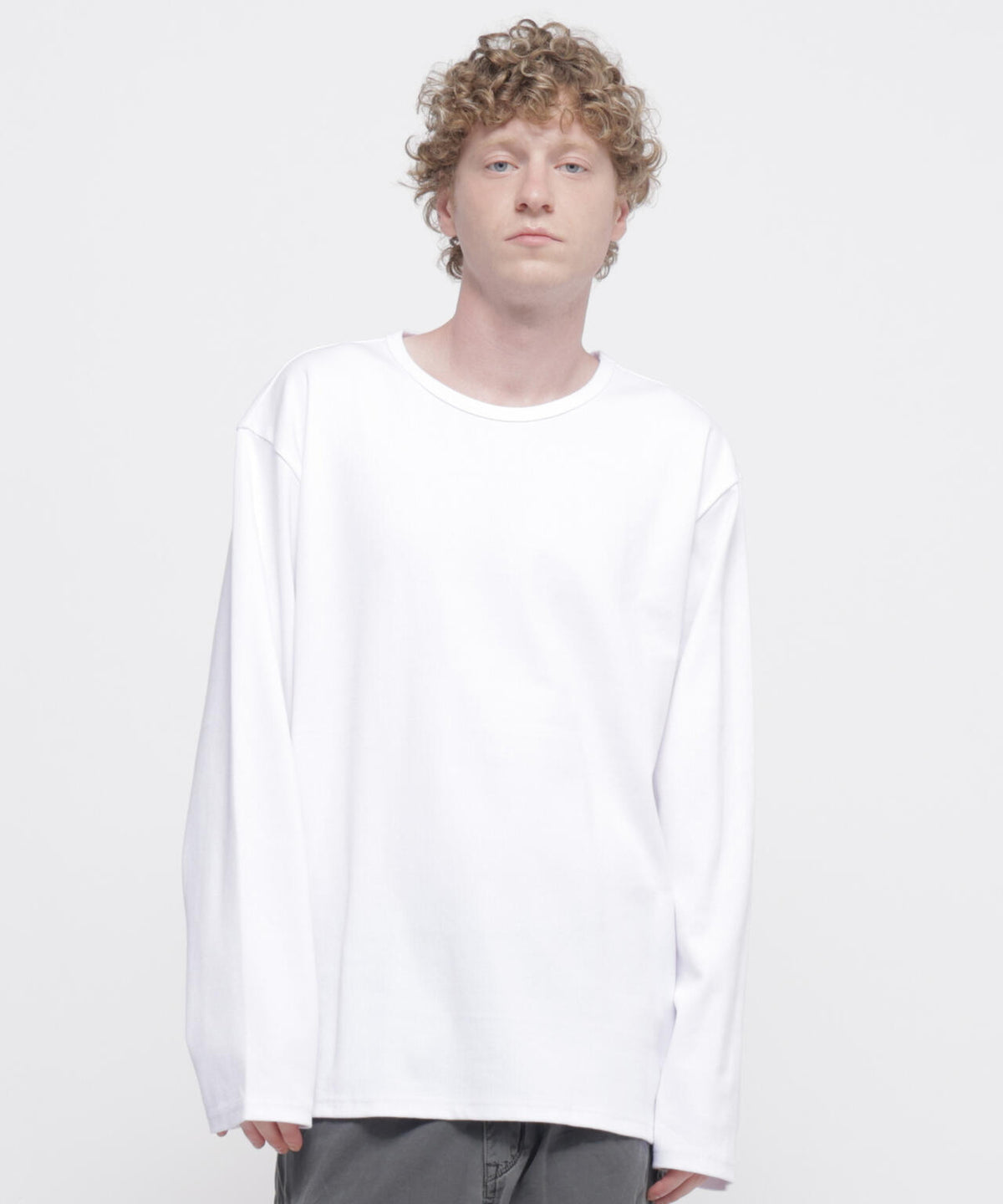 《DAILY/デイリー》BIG SIZE RIB L/S CREW NECK T-SHIRT