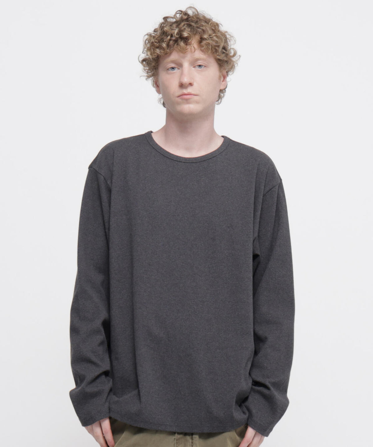 《DAILY/デイリー》BIG SIZE RIB L/S CREW NECK T-SHIRT