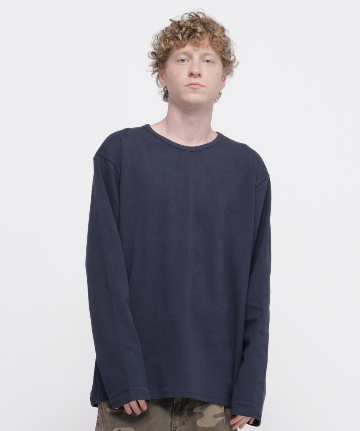 《DAILY/デイリー》BIG SIZE RIB L/S CREW NECK T-SHIRT