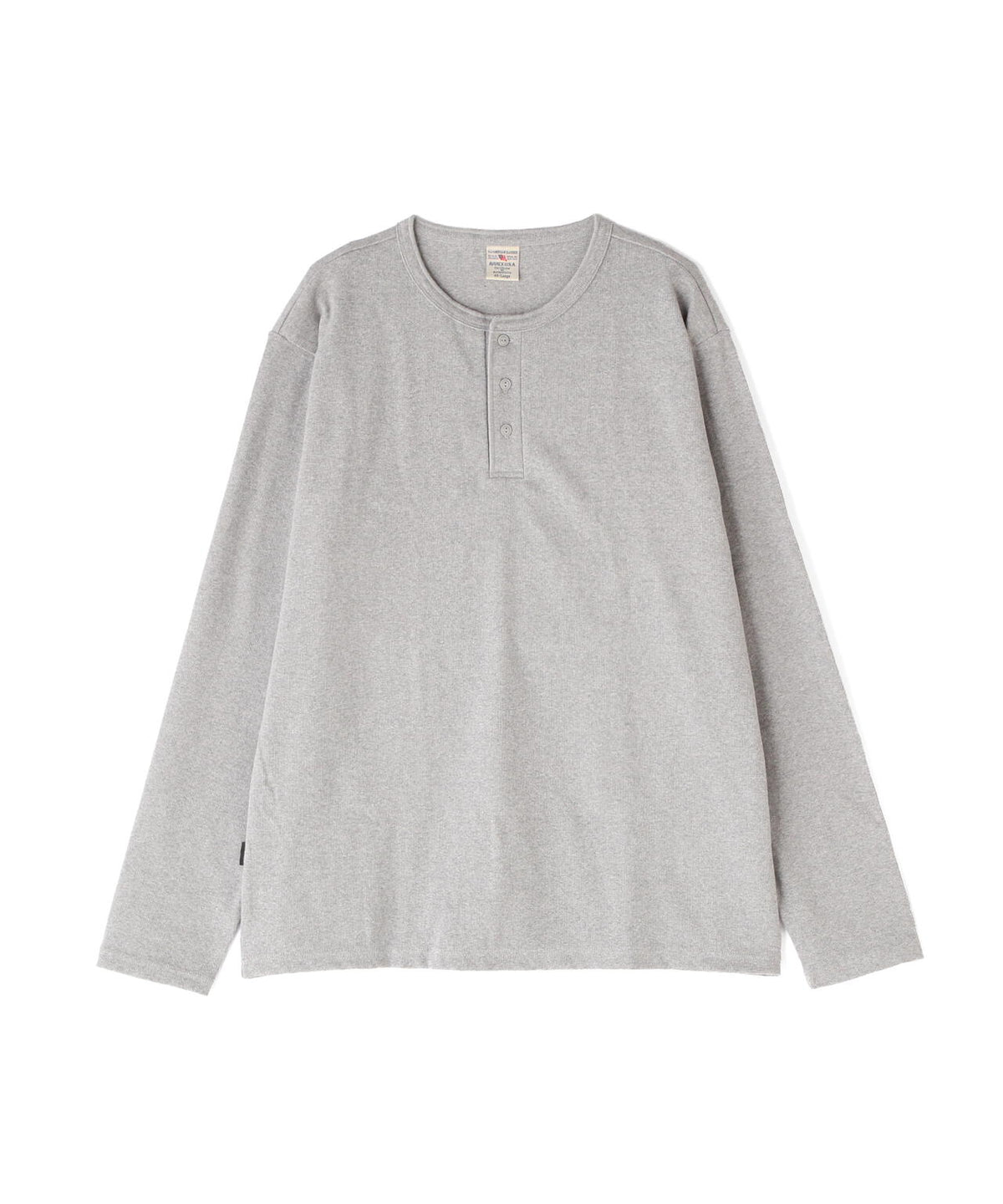 《DAILY/デイリー》BIG SIZE RIB L/S HENLEY NECK T-SHIRT