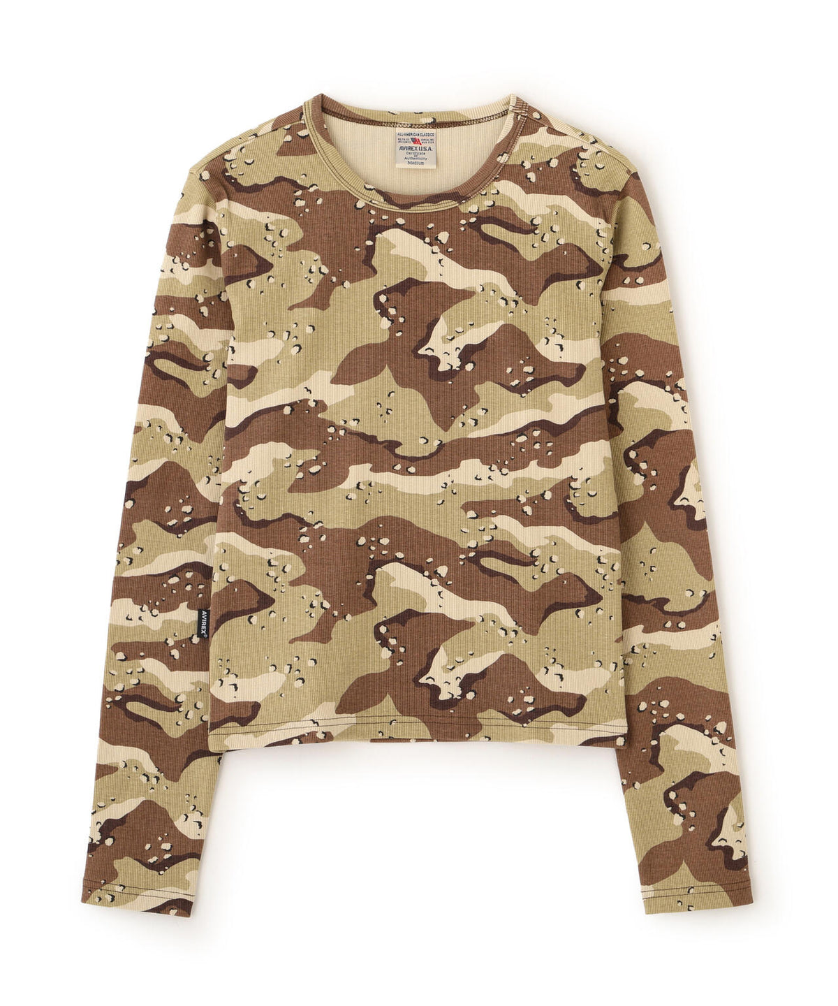 《WEB限定/DAILY/デイリー/WOMAN》RIB CAMO L/S CREW NECK T-SHIRT