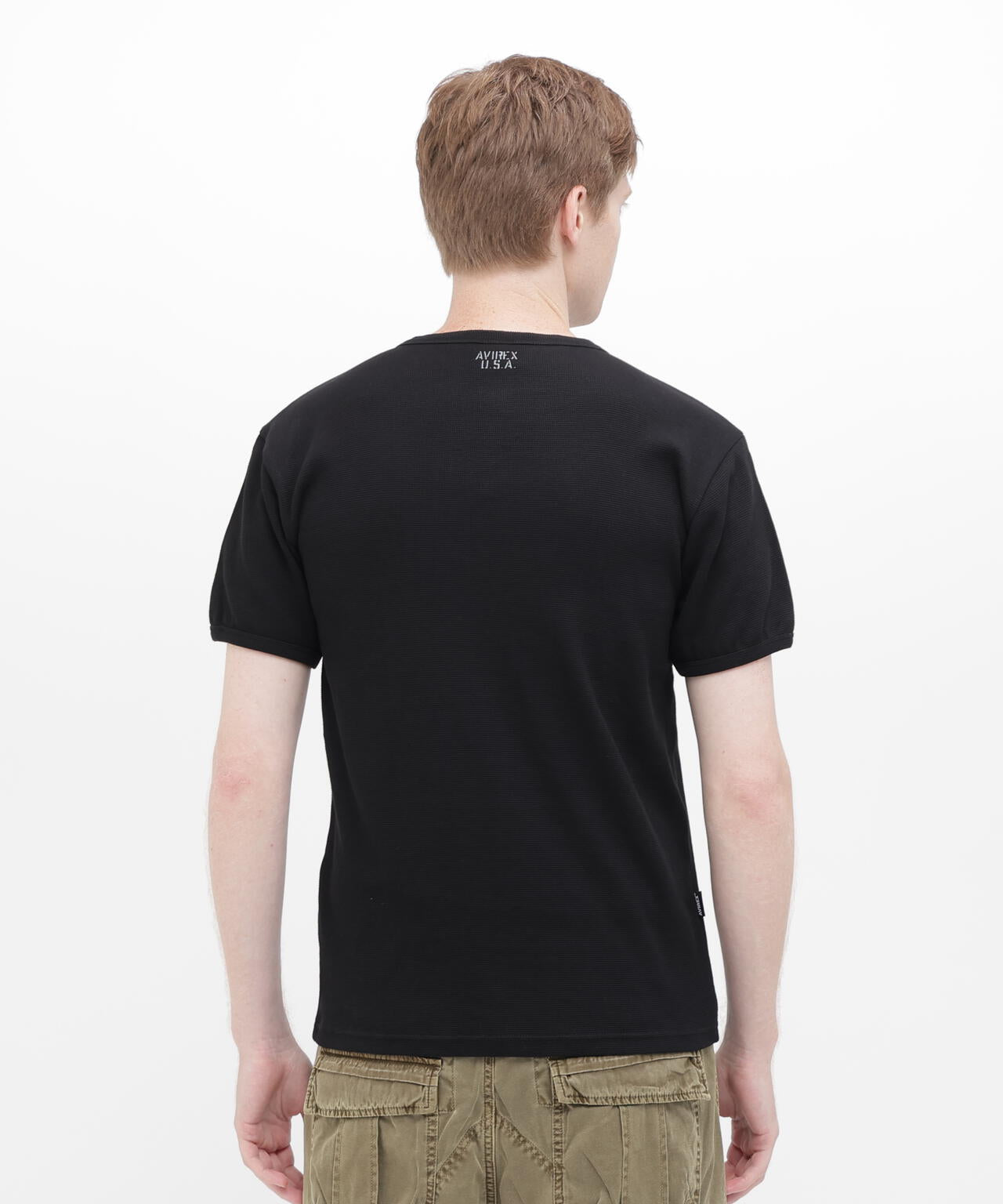 《DAILY/デイリー》MINI WAFFLE HENLEY NECK T-SHIRT