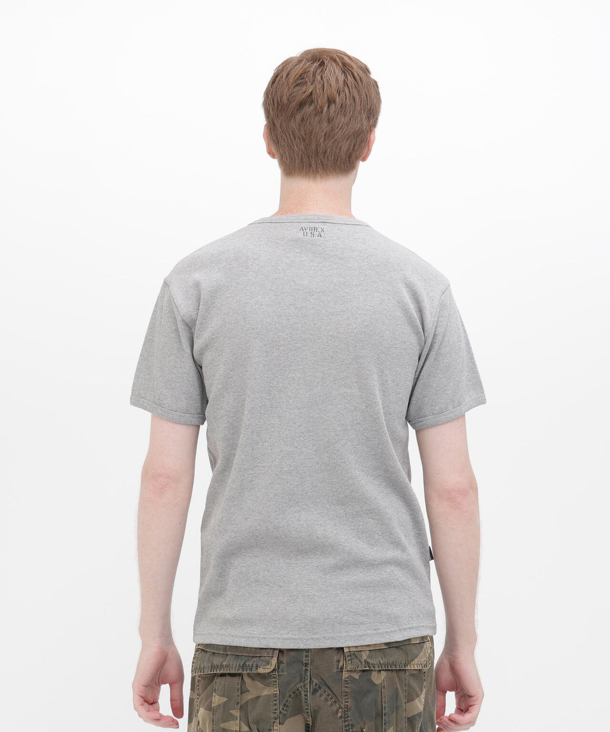 《DAILY/デイリー》MINI WAFFLE HENLEY NECK T-SHIRT