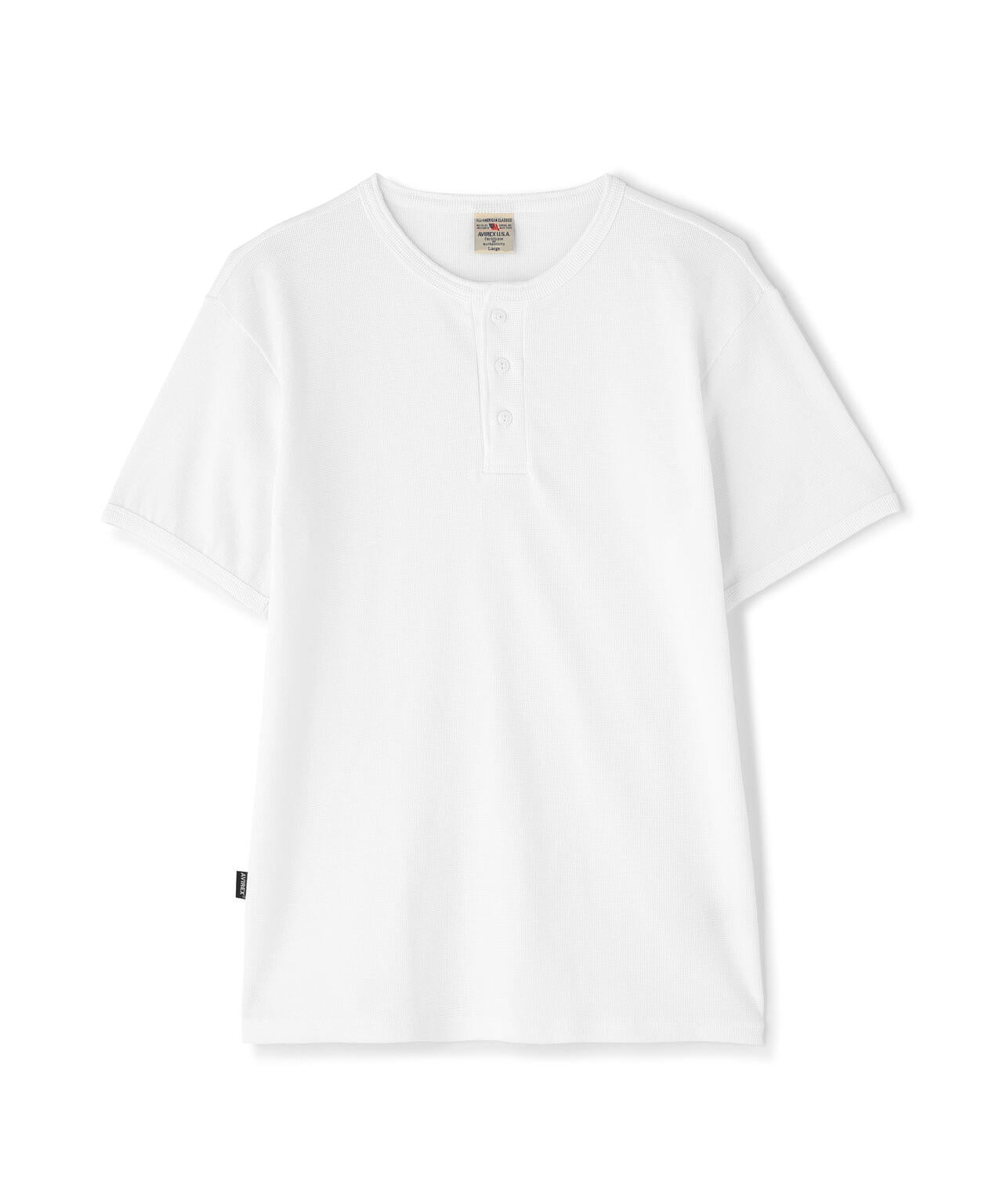 《DAILY/デイリー》MINI WAFFLE HENLEY NECK T-SHIRT