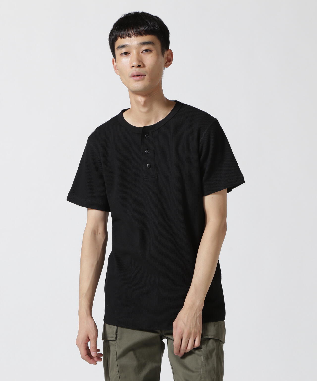 《DAILY/デイリー》THERMAL HENRY NECK T-SHIRT
