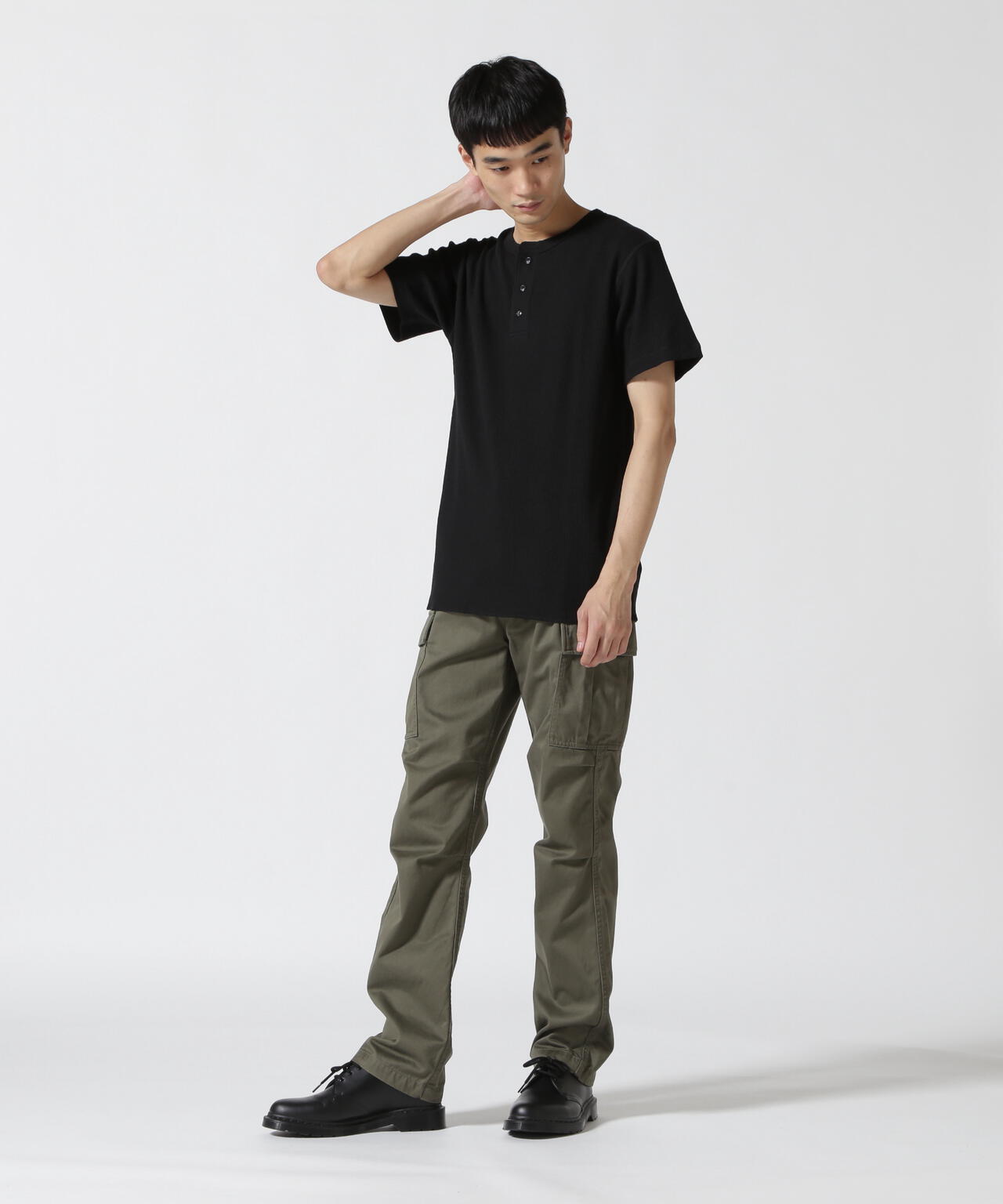 《DAILY/デイリー》THERMAL HENRY NECK T-SHIRT