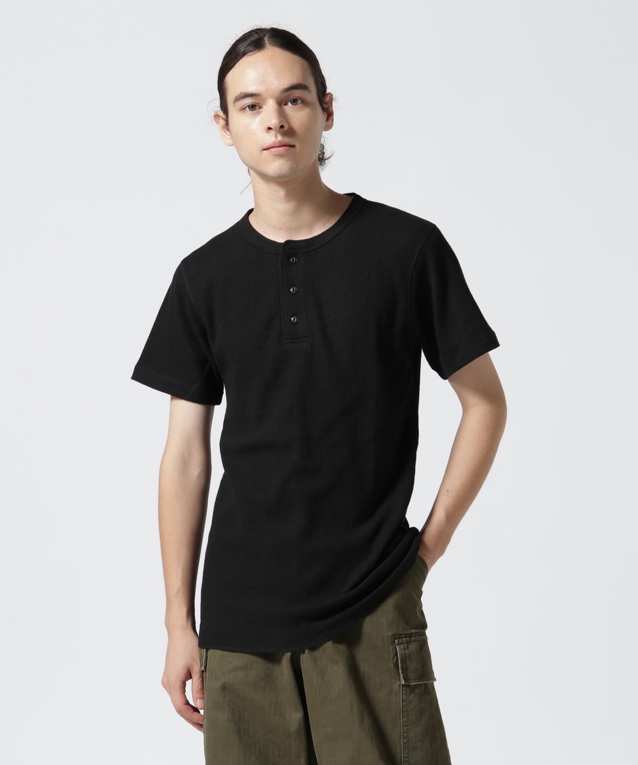 《DAILY/デイリー》THERMAL HENRY NECK T-SHIRT