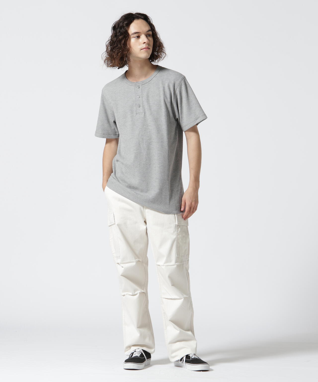 《DAILY/デイリー》THERMAL HENRY NECK T-SHIRT