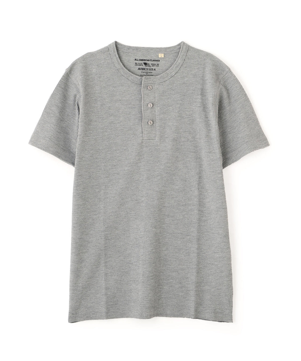 《DAILY/デイリー》THERMAL HENLEY NECK T-SHIRT