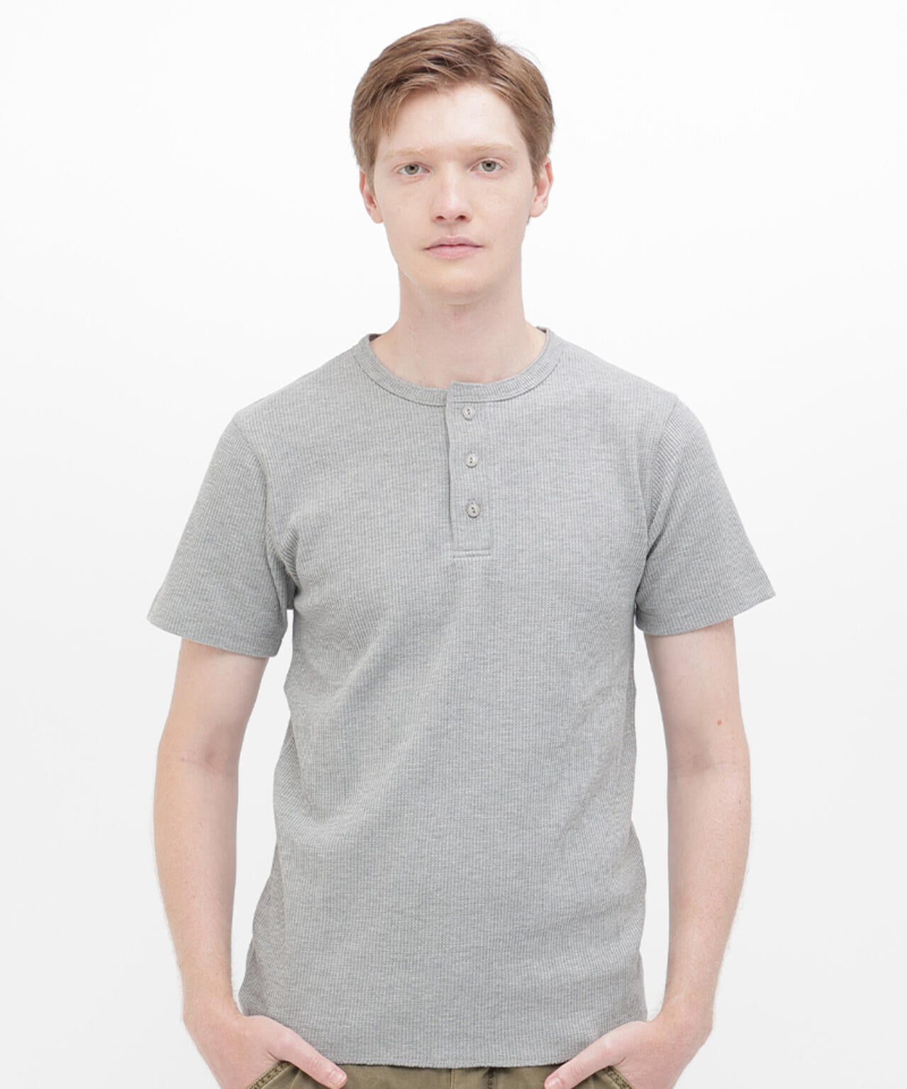 《DAILY/デイリー》THERMAL HENRY NECK T-SHIRT
