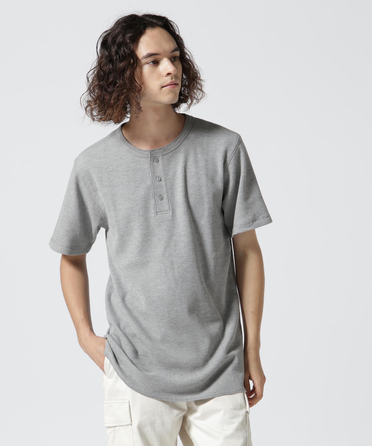 《DAILY/デイリー》THERMAL HENRY NECK T-SHIRT