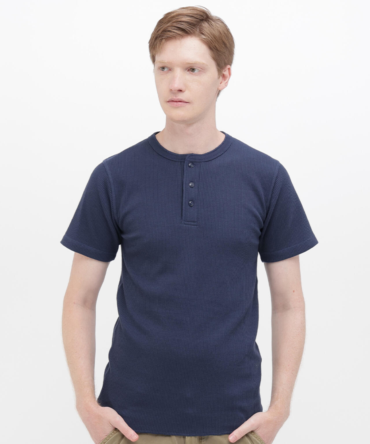 《DAILY/デイリー》THERMAL HENRY NECK T-SHIRT