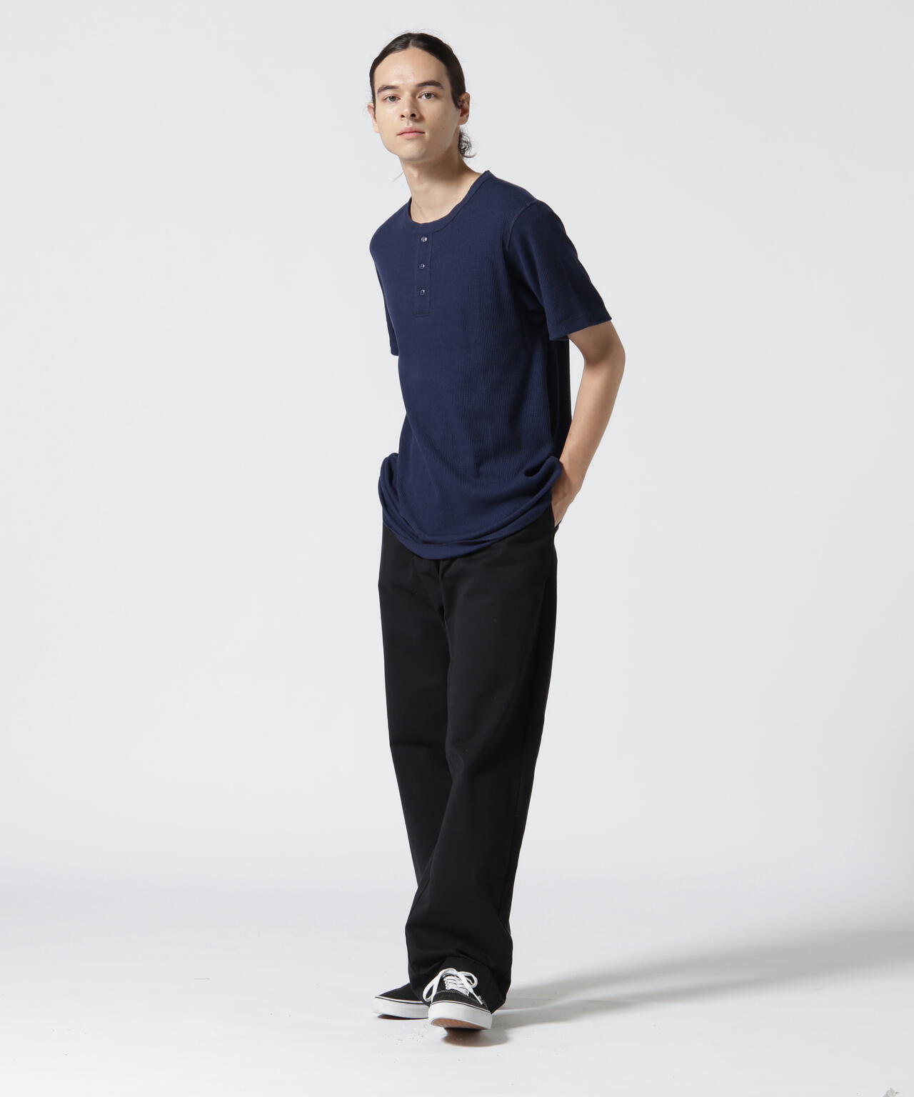 《DAILY/デイリー》THERMAL HENRY NECK T-SHIRT