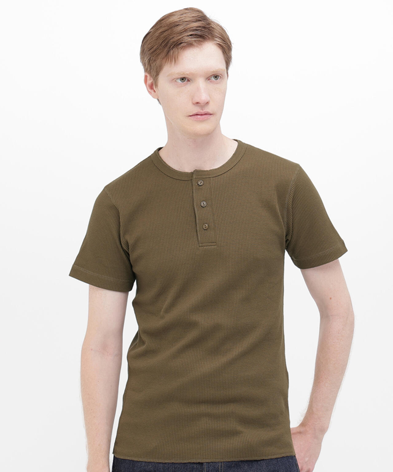 《DAILY/デイリー》THERMAL HENRY NECK T-SHIRT