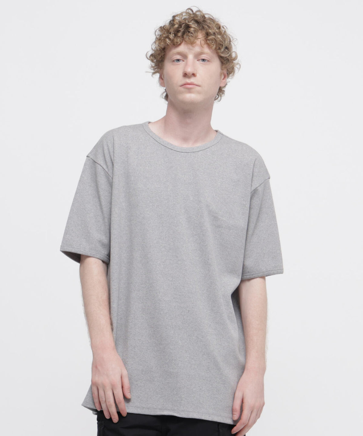 《DAILY/デイリー》BIG SIZE RIB S/S CREW NECK T-SHIRT