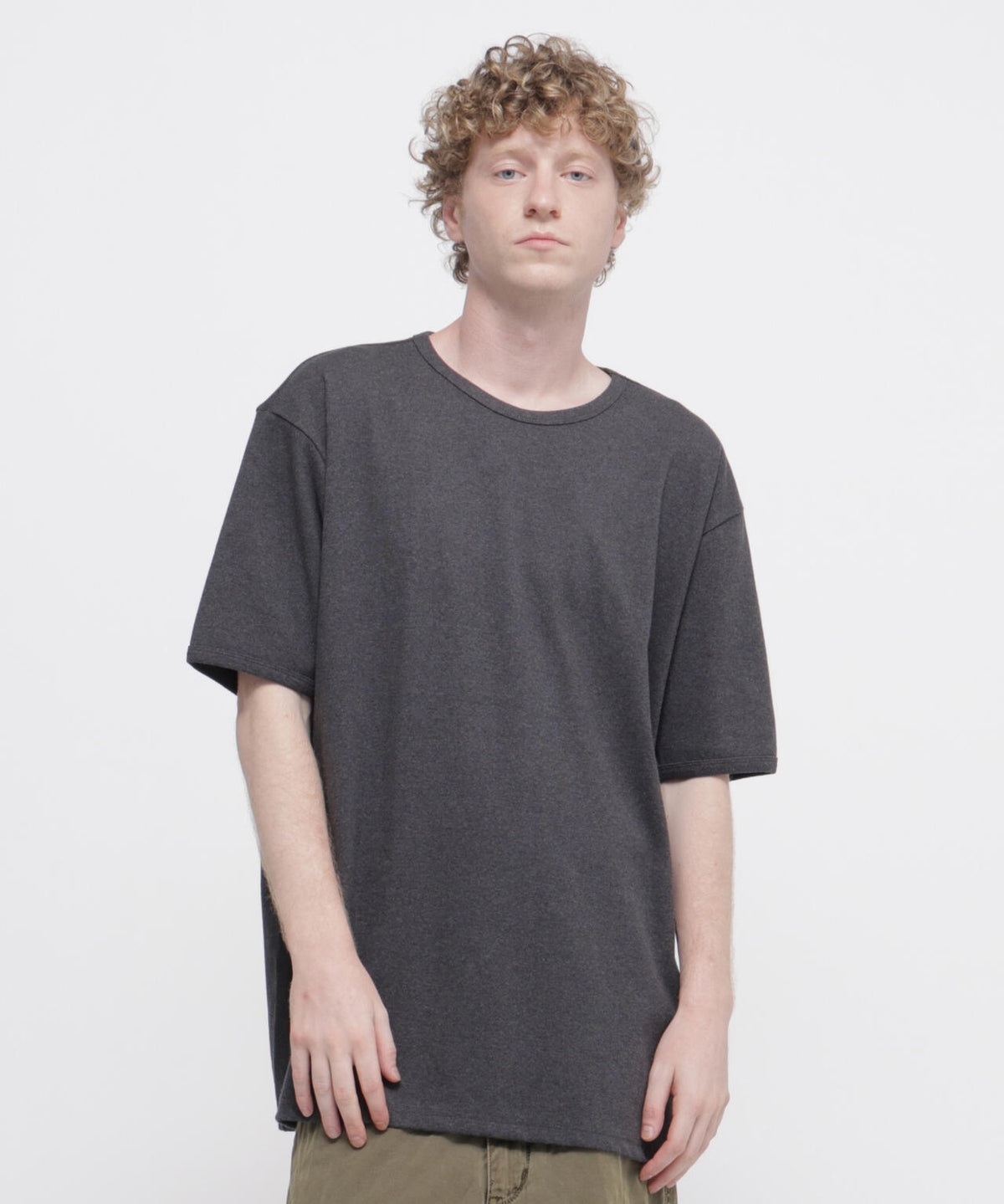《DAILY/デイリー》BIG SIZE RIB S/S CREW NECK T-SHIRT