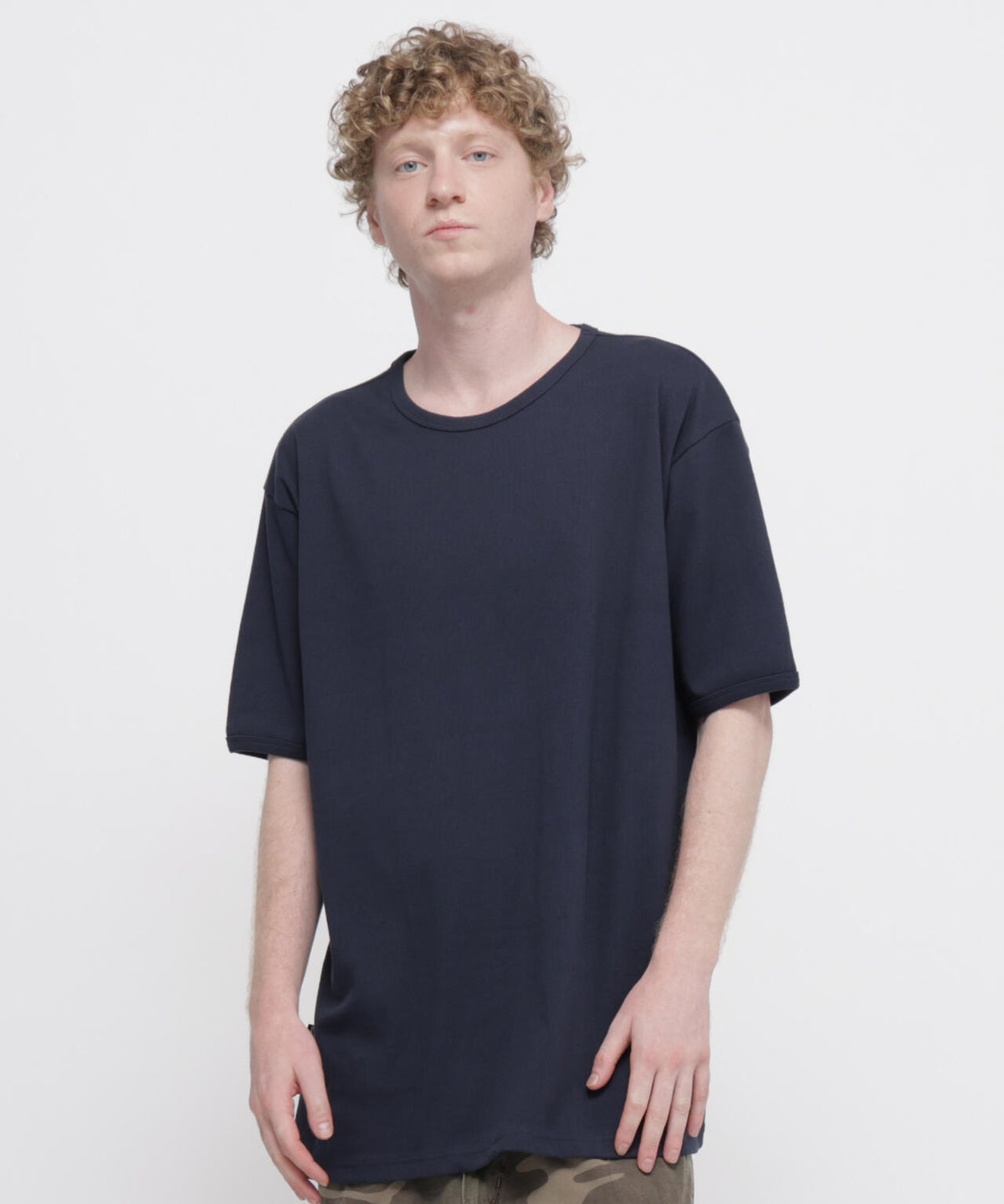 《DAILY/デイリー》BIG SIZE RIB S/S CREW NECK T-SHIRT