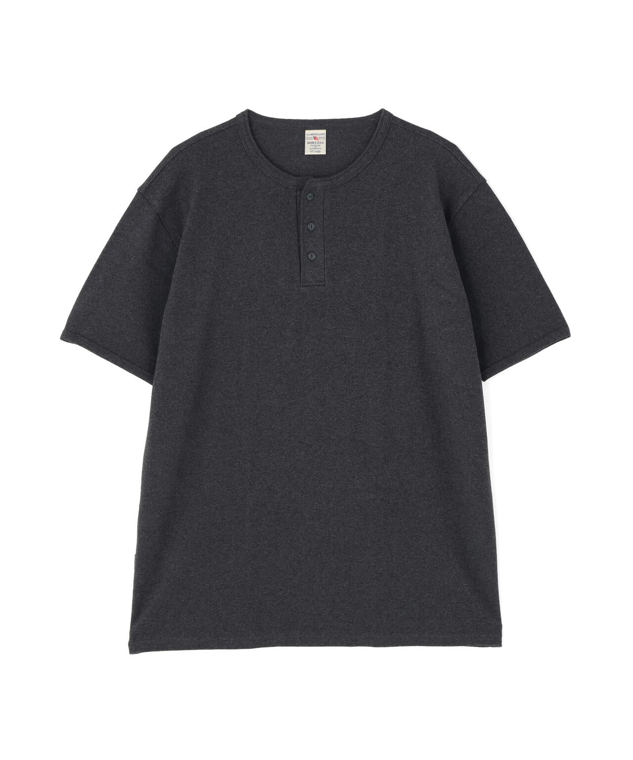 《DAILY/デイリー》BIG SIZE RIB S/S HENLEY NECK T-SHIRT