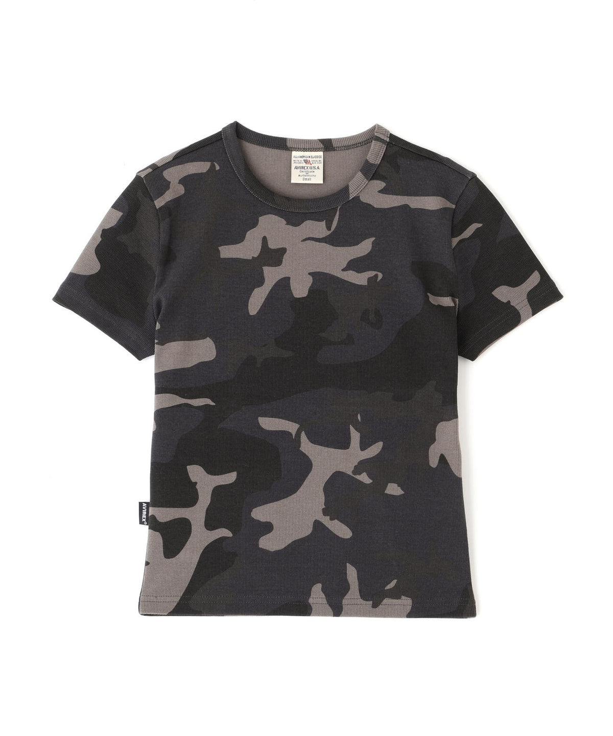 《WEB限定/DAILY/デイリー/WOMAN》 RIB CAMO S/S CREW NECK T-SHIRT