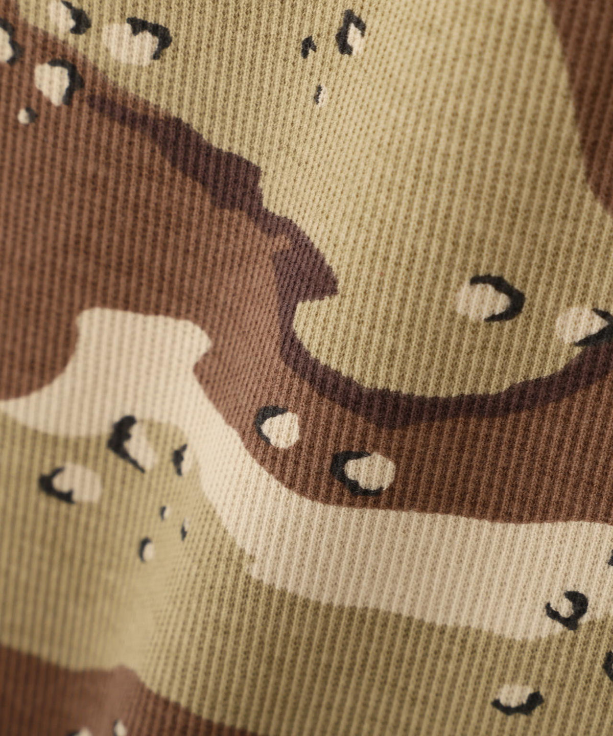 《WEB限定/DAILY/デイリー/WOMAN》RIB CAMO S/S HENLEY NECK T-SHIRT