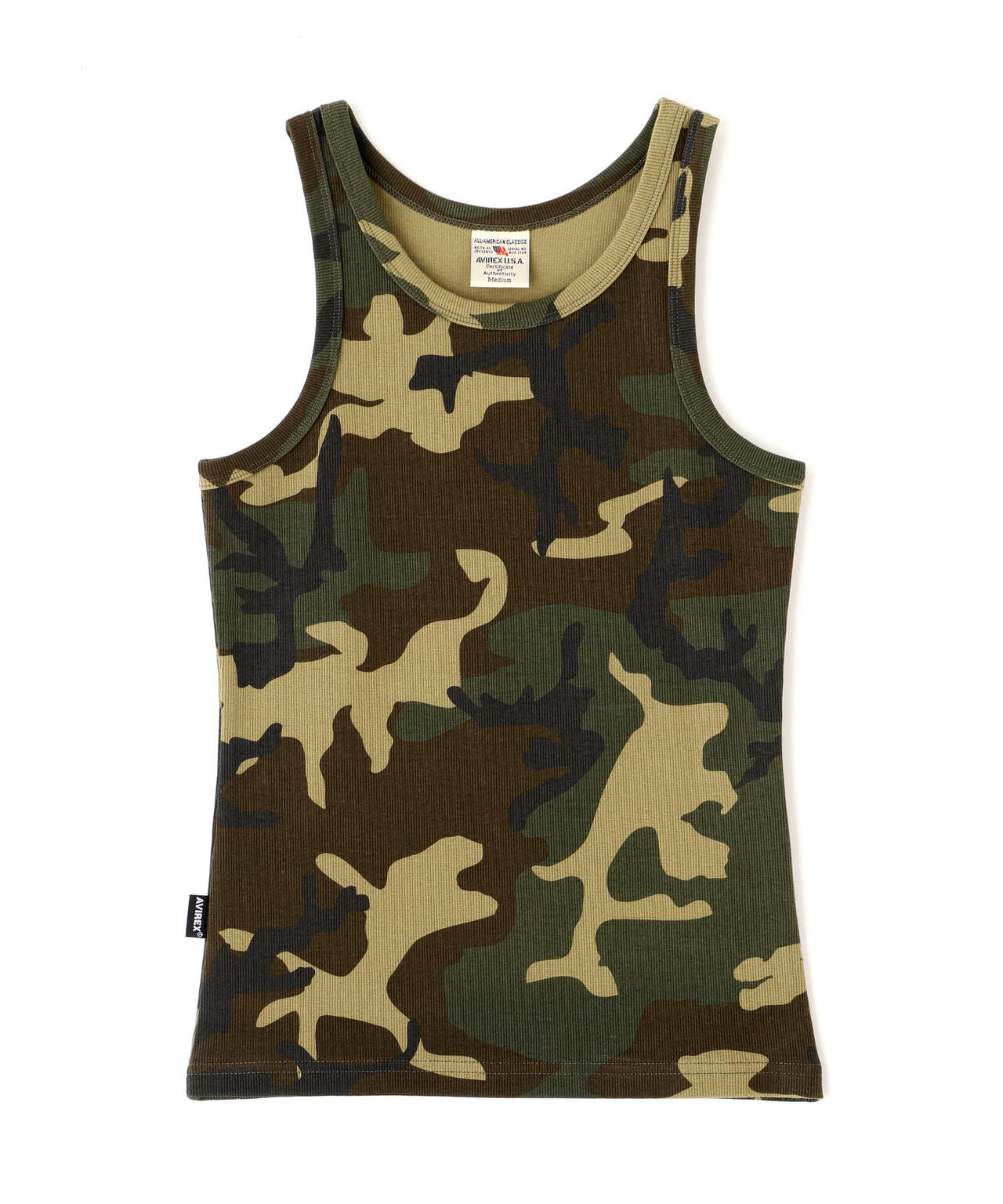 《WEB限定/DAILY/デイリー/WOMAN》RIB CAMO TANK TOP